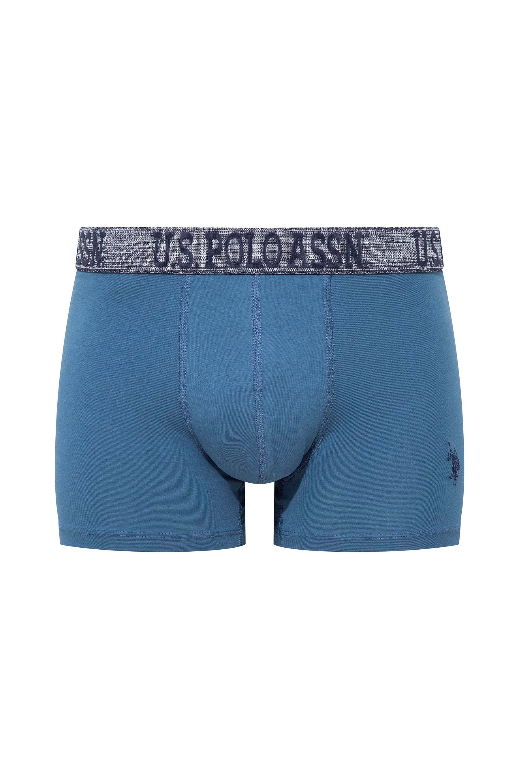 U.S. POLO ASSN. Erkek İndigo-Lacivert-Baskılı 3 lü Boxer  - US.01.80503 557