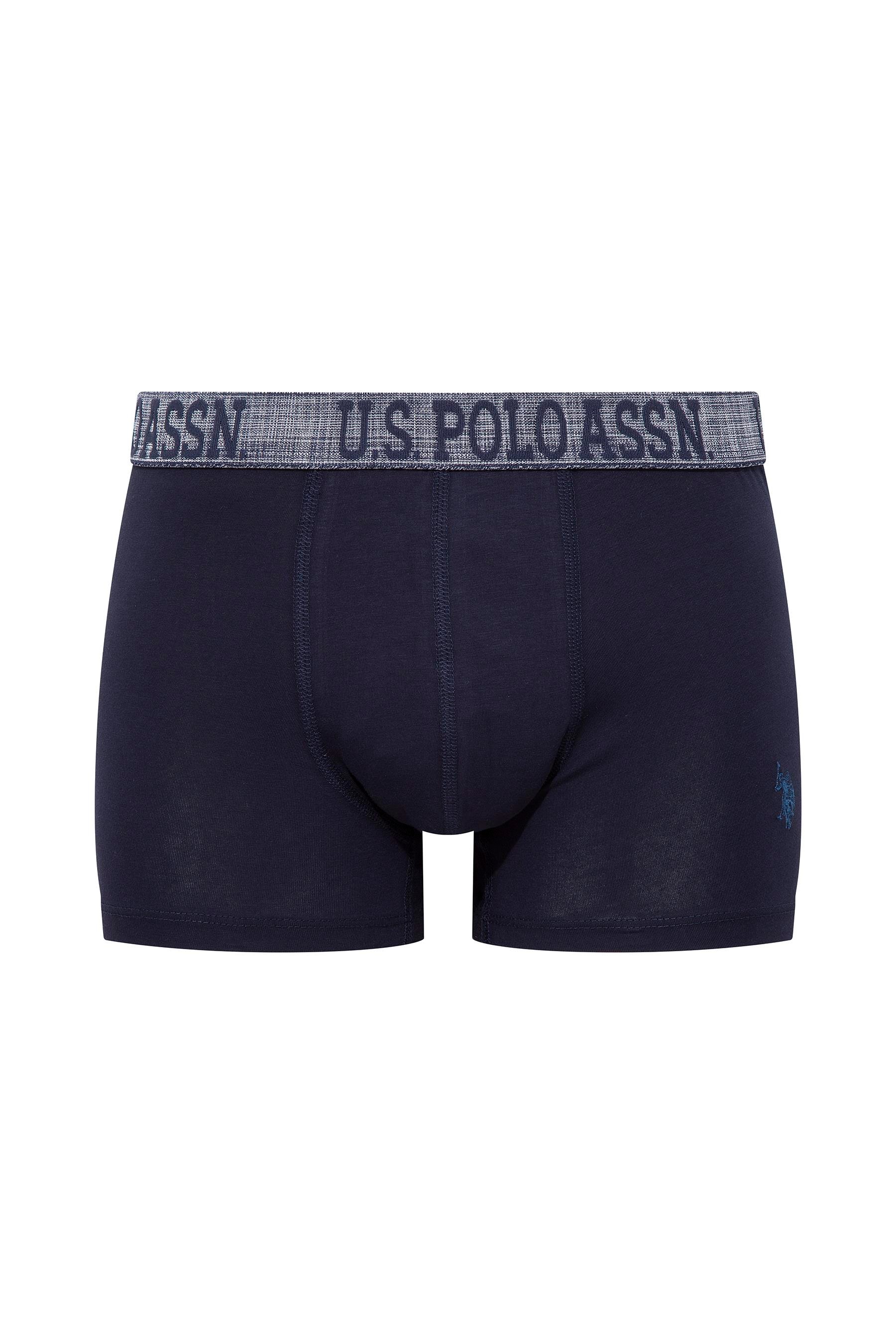 U.S. POLO ASSN. Erkek İndigo-Lacivert-Baskılı 3 lü Boxer  - US.01.80503 557