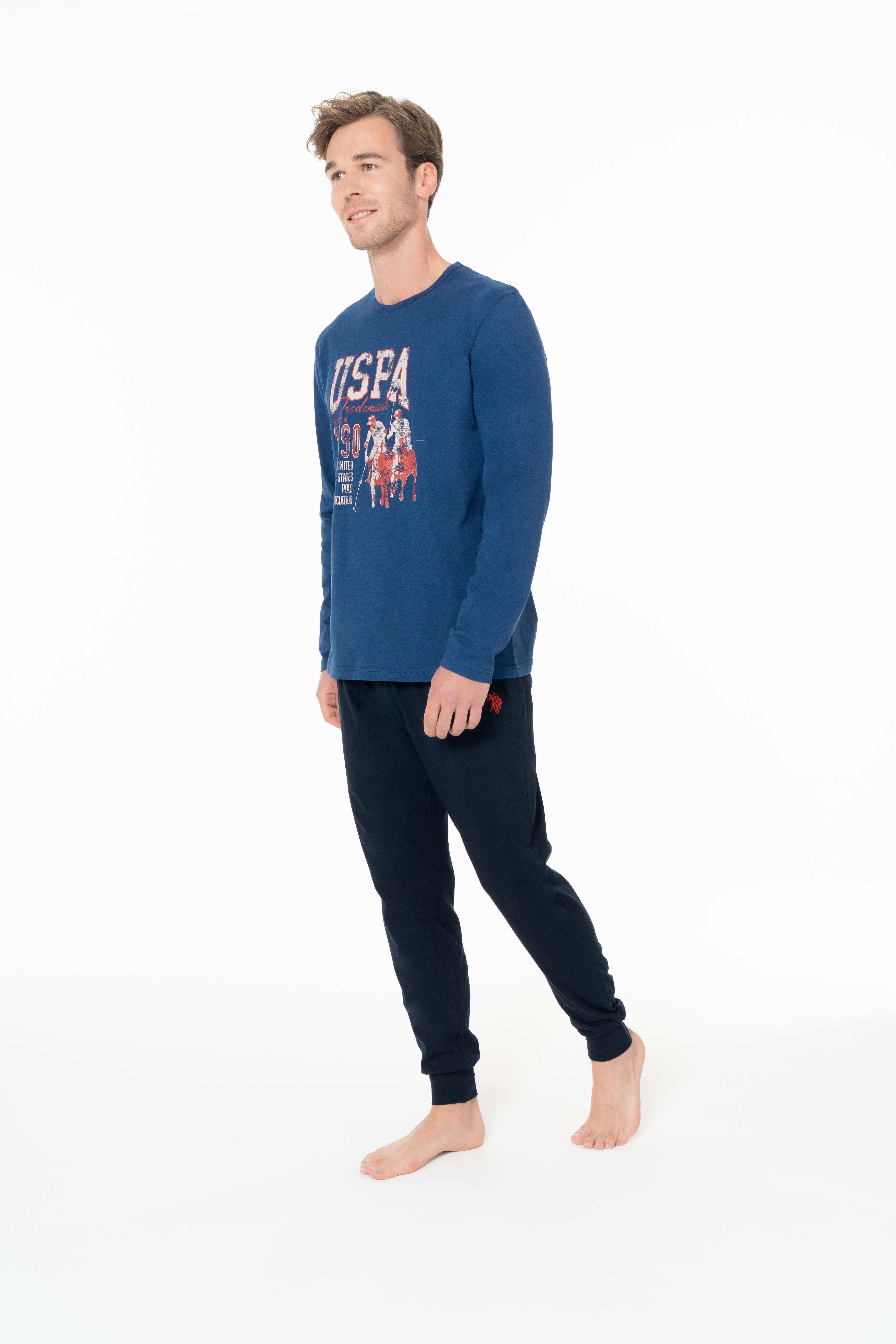 U.S. Polo Assn. Erkek İndigo Pijama Takım  - US.01.18955.26K 182