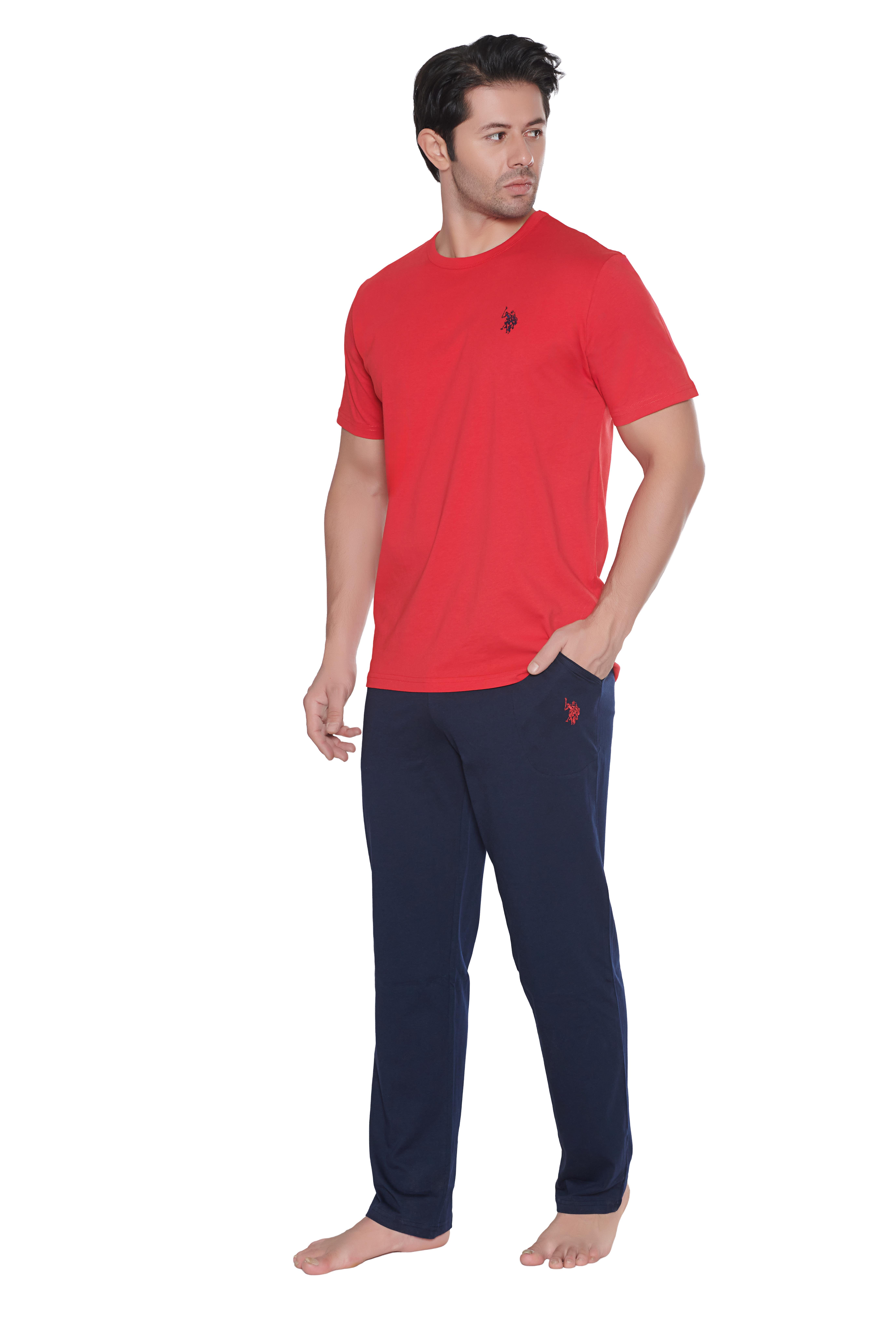 U.S. Polo Assn. Erkek Kırmızı Yuvarlak Yaka Pijama Takım  - US.01.18860.INT 160