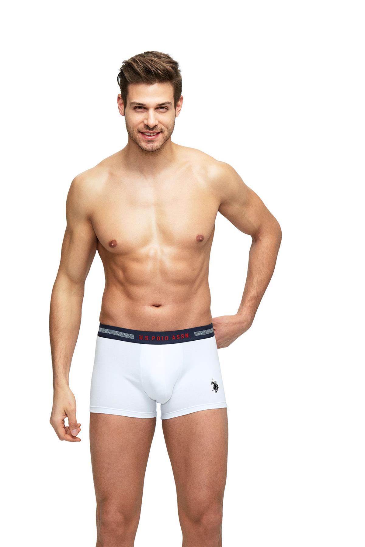 U.S. Polo Assn. - Erkek Lacivert - Beyaz - Gri Melanj 3 Lü Boxer - US.01.90004