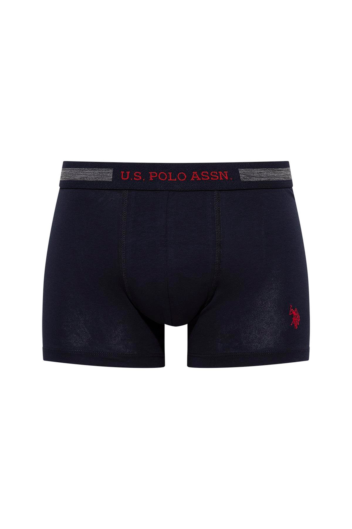 U.S. Polo Assn. - Erkek Lacivert - Beyaz - Gri Melanj 3 Lü Boxer - US.01.90004