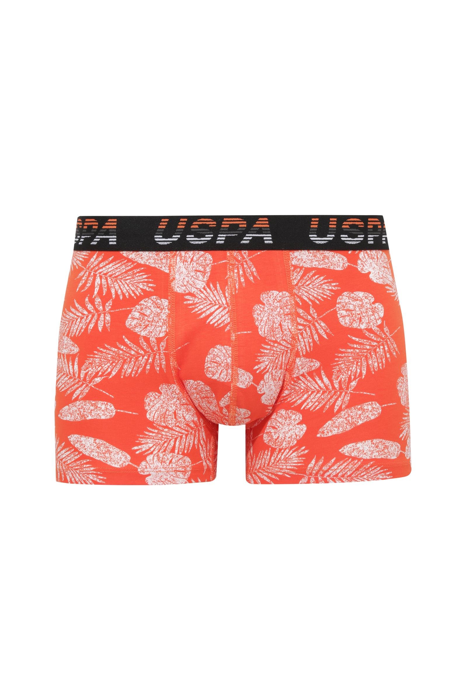 U.S. Polo Assn.  Erkek Lacivert-Turuncu-Lacivert 3 lü Boxer  - US.01.80536.INT 209
