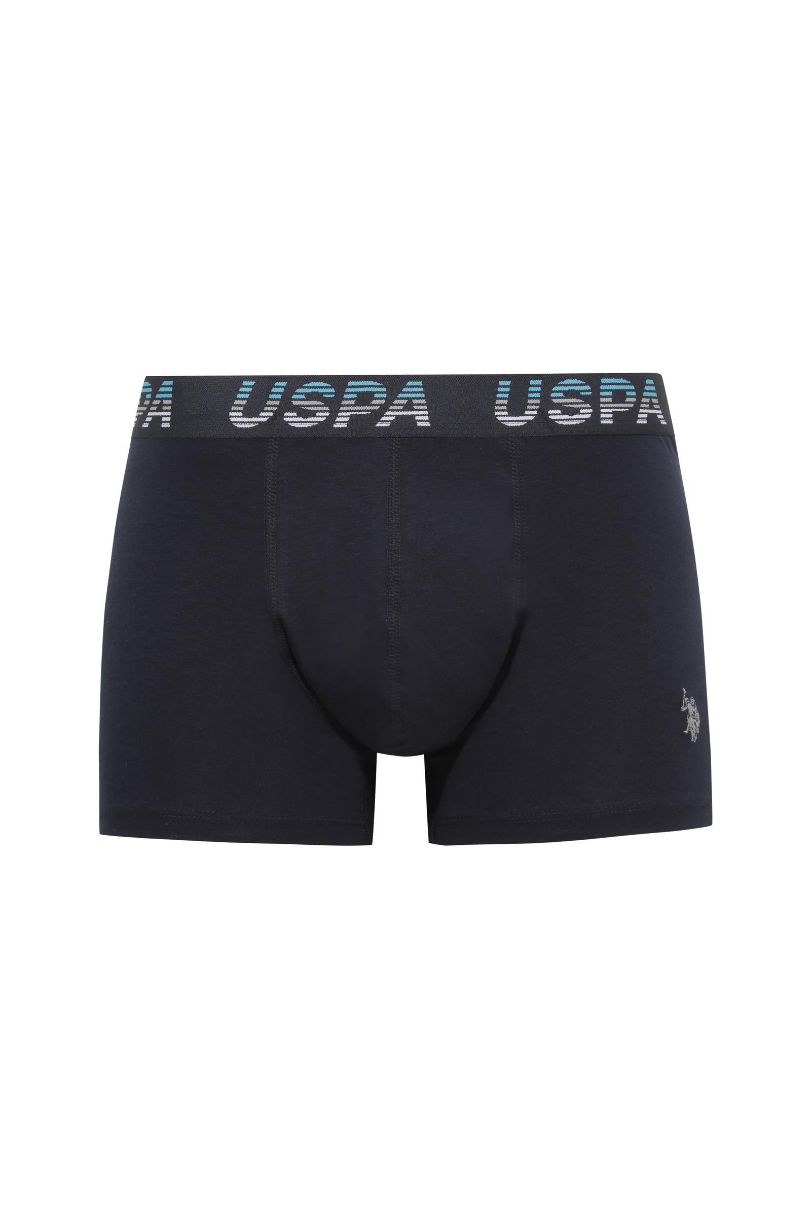 U.S. Polo Assn.  Erkek Lacivert-Turuncu-Lacivert 3 lü Boxer  - US.01.80536.INT 209