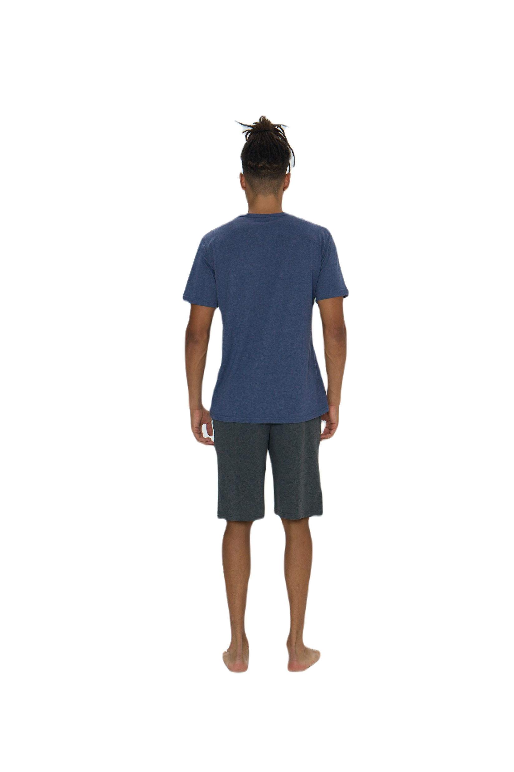 U.S. Polo Assn.  Erkek Mavi Melanj Yuvarlak Yaka Şort Takım  - US.01.18859.INT 181