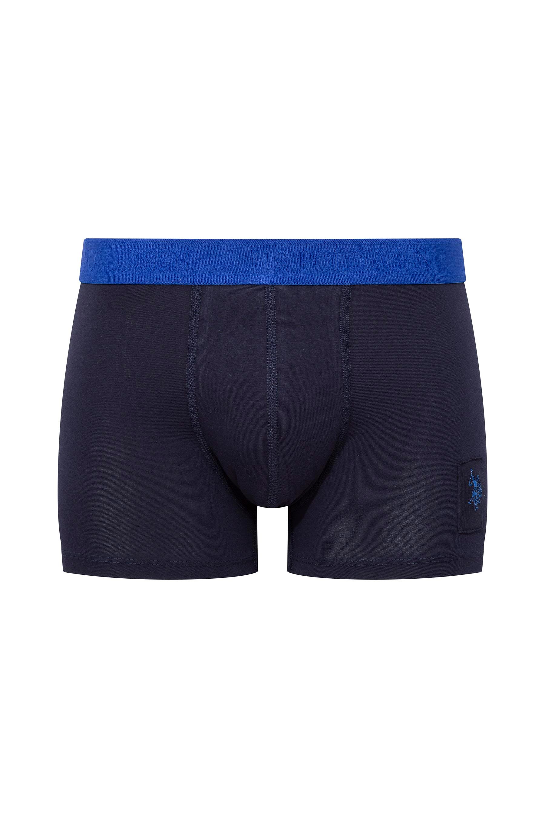 U.S. POLO ASSN. Erkek Saks-Lacivert-Baskılı 3 lü Boxer  - US.01.80504 563