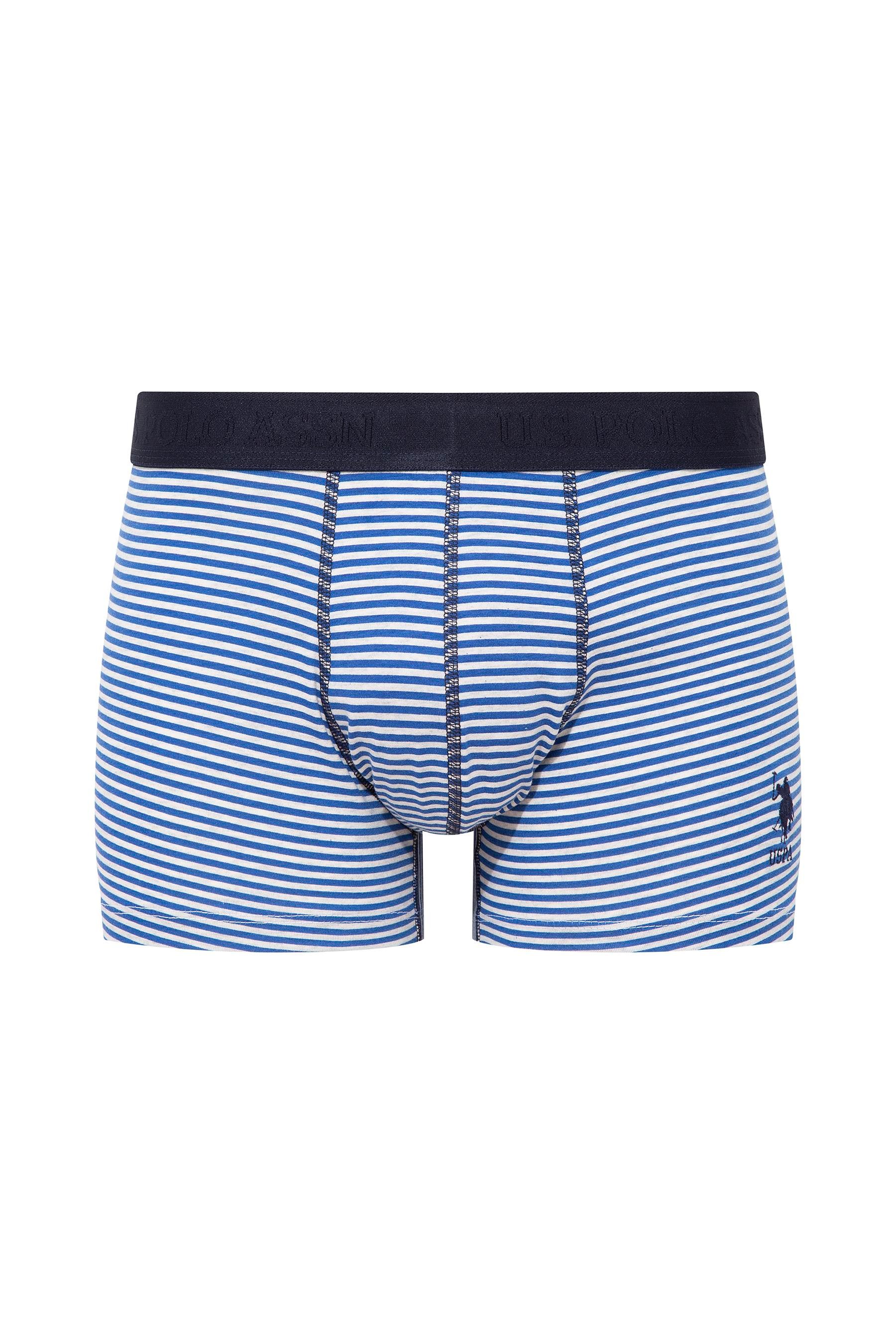 U.S. POLO ASSN. Erkek Saks-Lacivert-Baskılı 3 lü Boxer  - US.01.80504 563