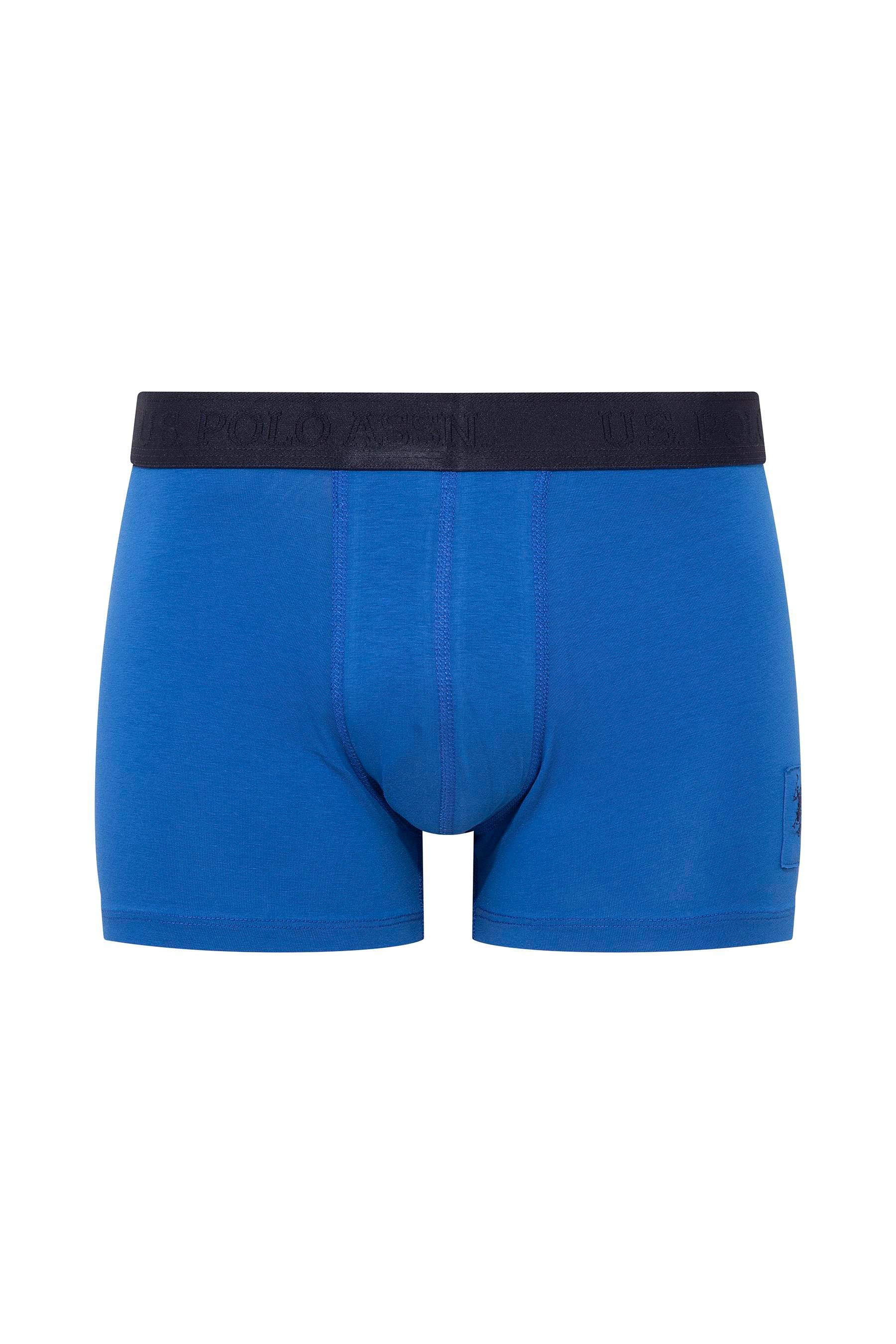 U.S. POLO ASSN. Erkek Saks-Lacivert-Baskılı 3 lü Boxer  - US.01.80504 563
