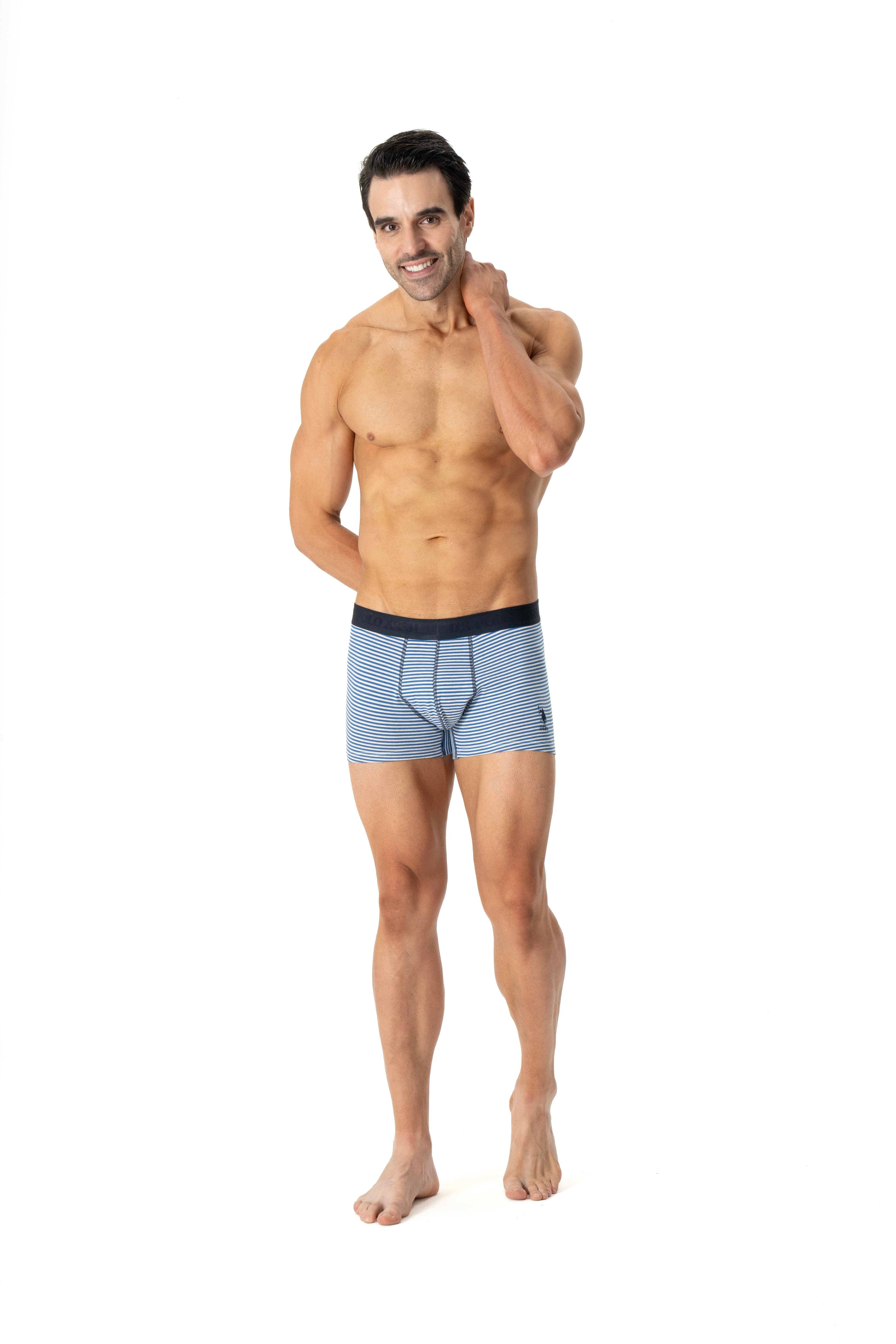 U.S. POLO ASSN. Erkek Saks-Lacivert-Baskılı 3 lü Boxer  - US.01.80504 563