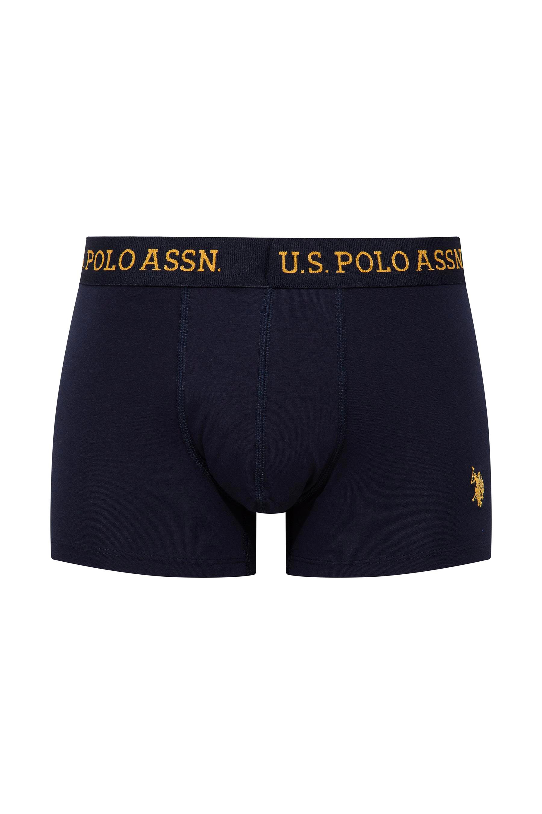 U.S. POLO ASSN. - Erkek Sarı - Baskılı- Lacivert 3 lü Boxer  - US.01.80497 554