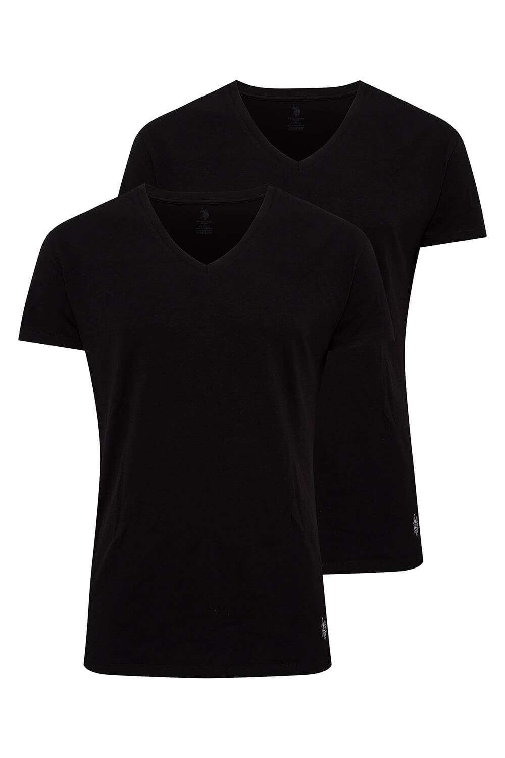 U.S. Polo Assn. Erkek Siyah 2 Li V Yaka Atlet - US.01.80194 140