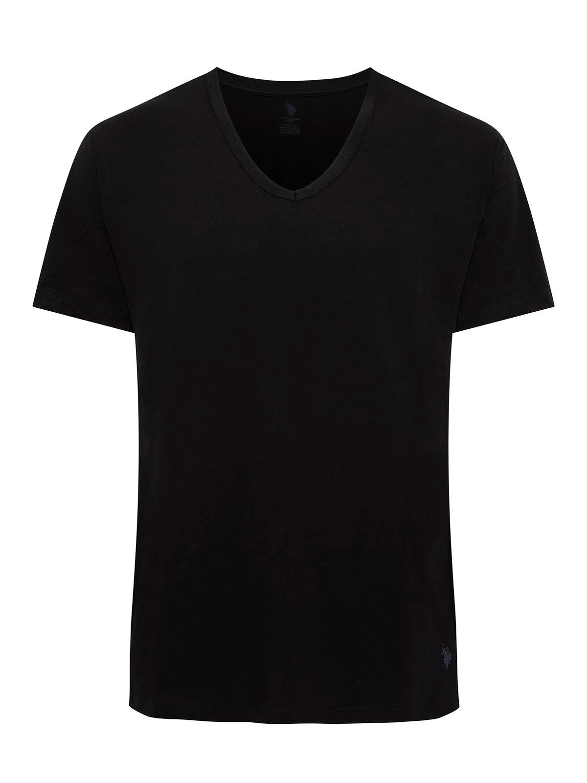 U.S. Polo Assn. Erkek Siyah 2 li V Yaka T-shırt  - US.01.90001 140