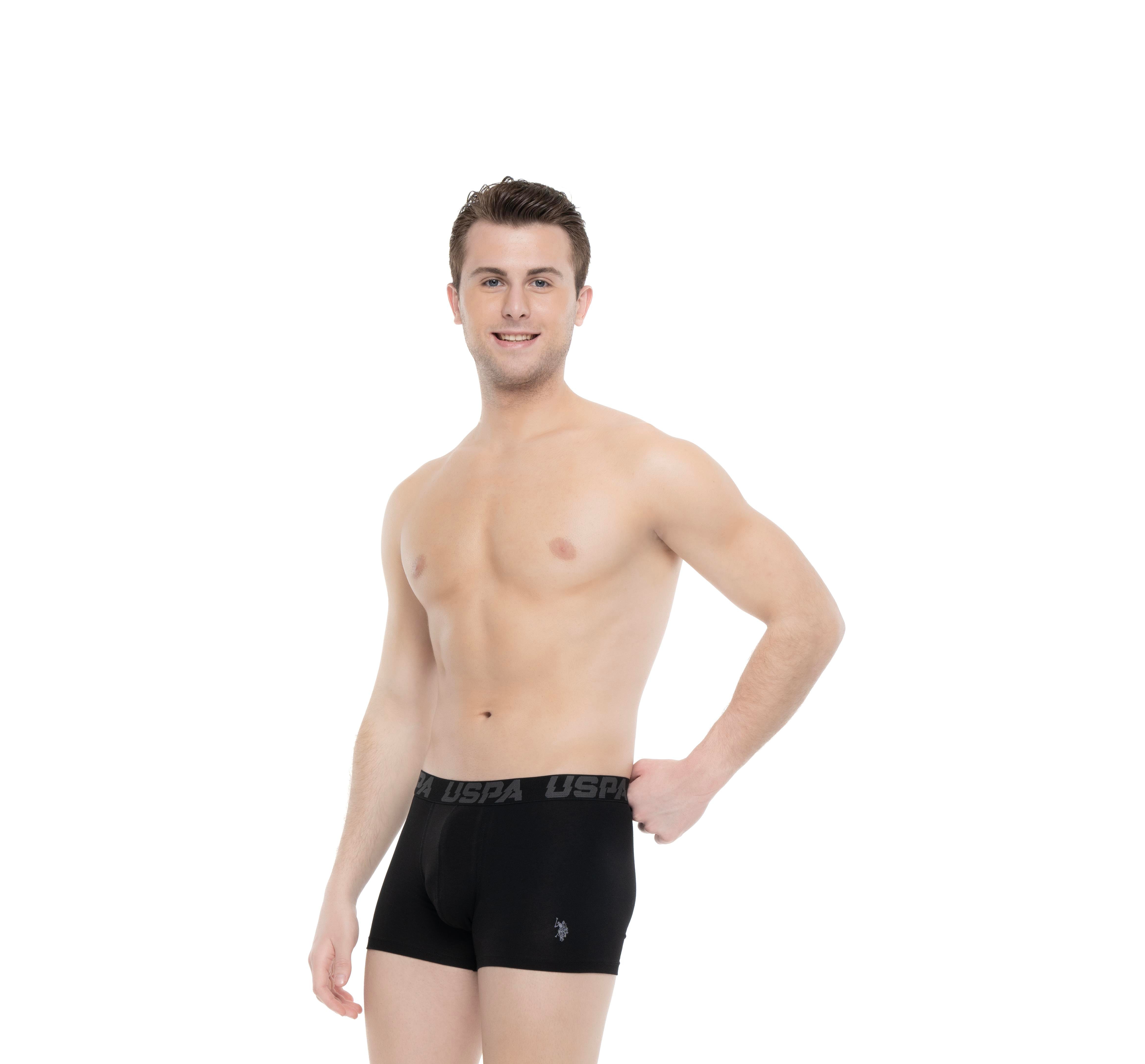 U.S. POLO ASSN. - Erkek Siyah - Antrasit -Baskılı 3 lü Boxer  - US.01.80496 556
