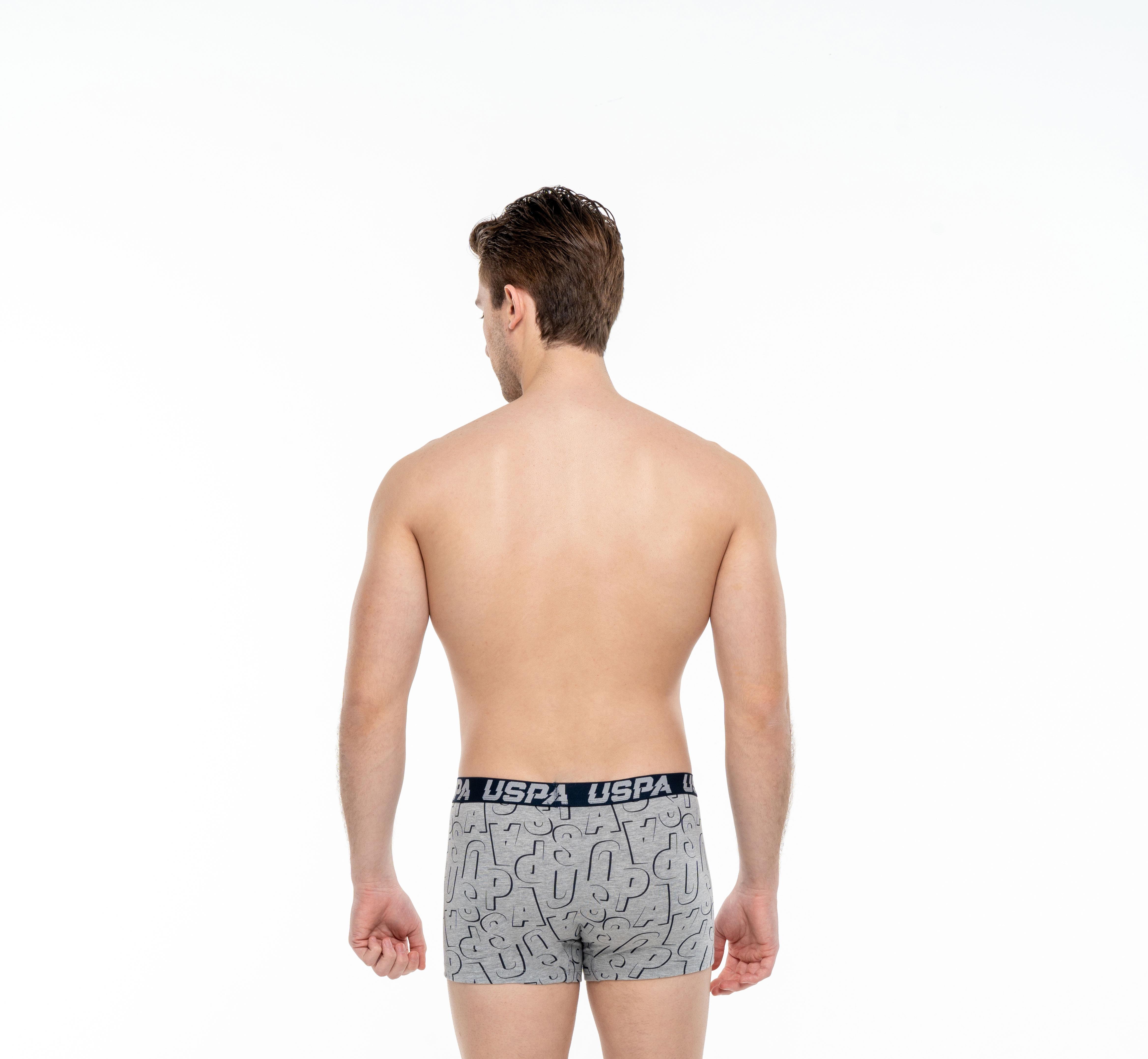 U.S. POLO ASSN. - Erkek Siyah - Antrasit -Baskılı 3 lü Boxer  - US.01.80496 556