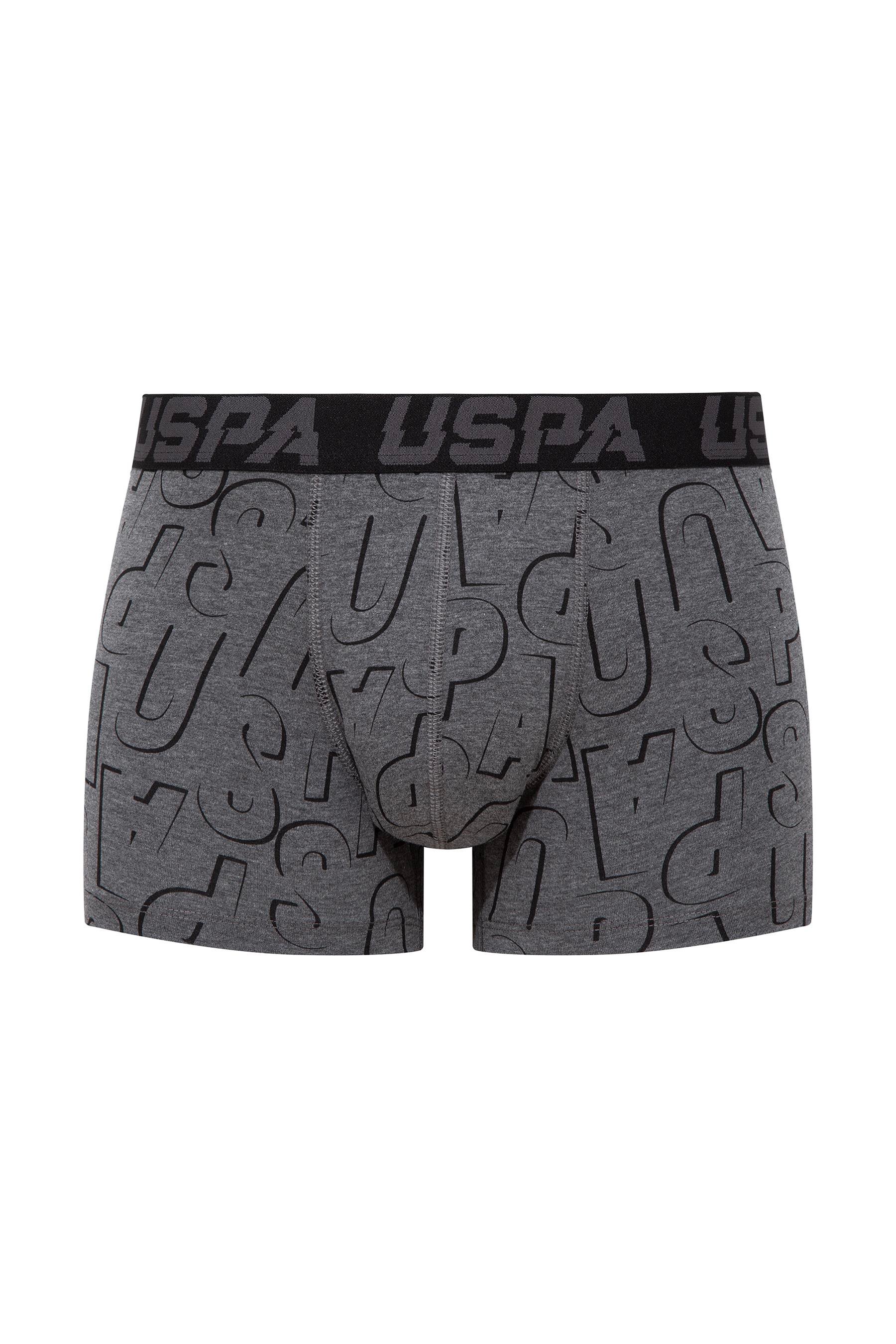 U.S. POLO ASSN. - Erkek Siyah - Antrasit -Baskılı 3 lü Boxer  - US.01.80496 556