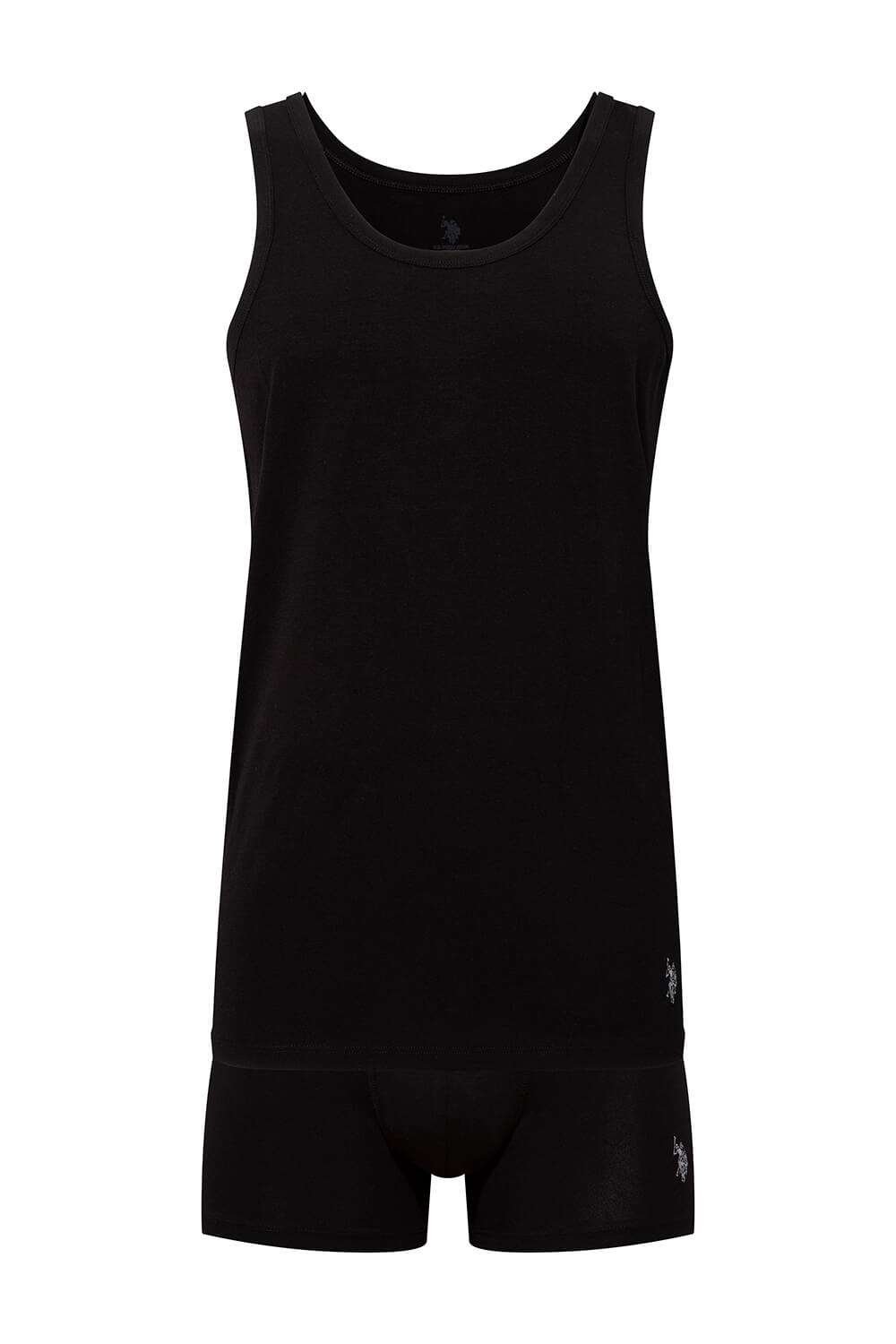 U.S. Polo Assn. Erkek Siyah Atlet Şort Set - US.E1.80088 140