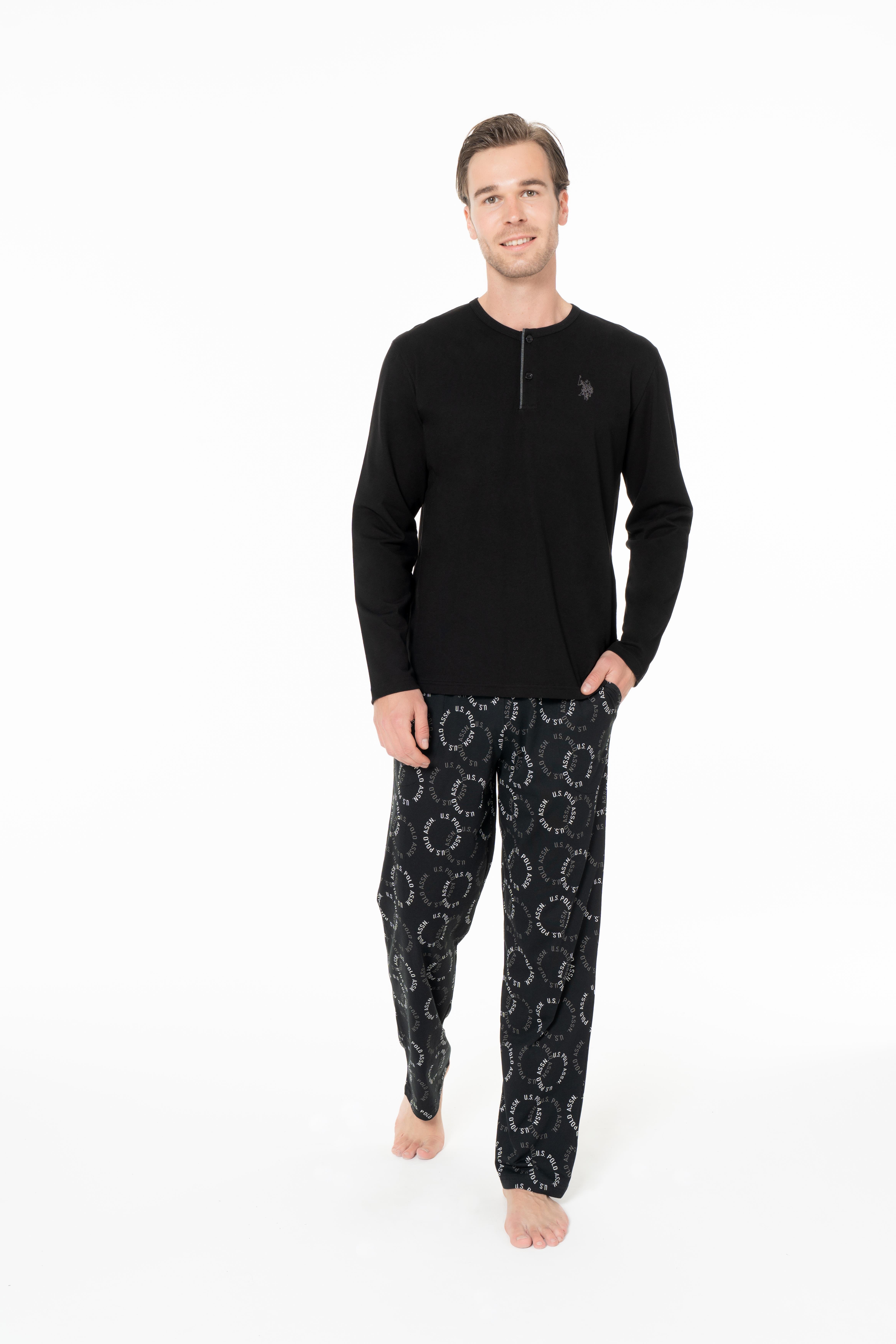 U.S. Polo Assn. Erkek Siyah Pijama Takım  - US.01.18971.26K 140