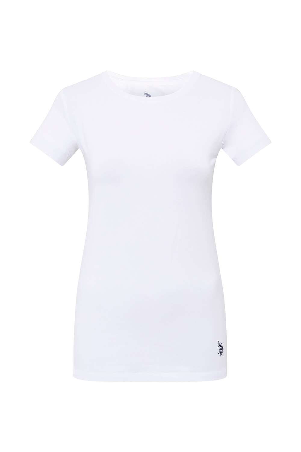 U.S. Polo Assn. Kadın Beyaz Kısa Kollu Yuvarlak Yaka T-Shirt - US.B1.66002 120