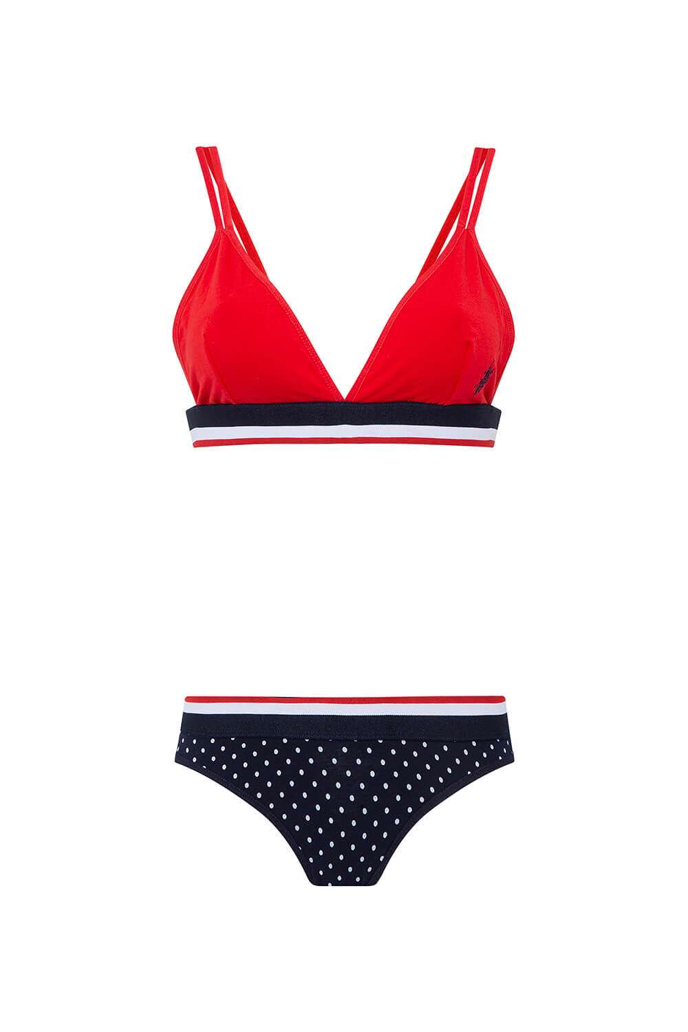 U.S. Polo Assn. Kadın Beyaz Puanlı Büstiyer Şort Takım - US.01.66253 160