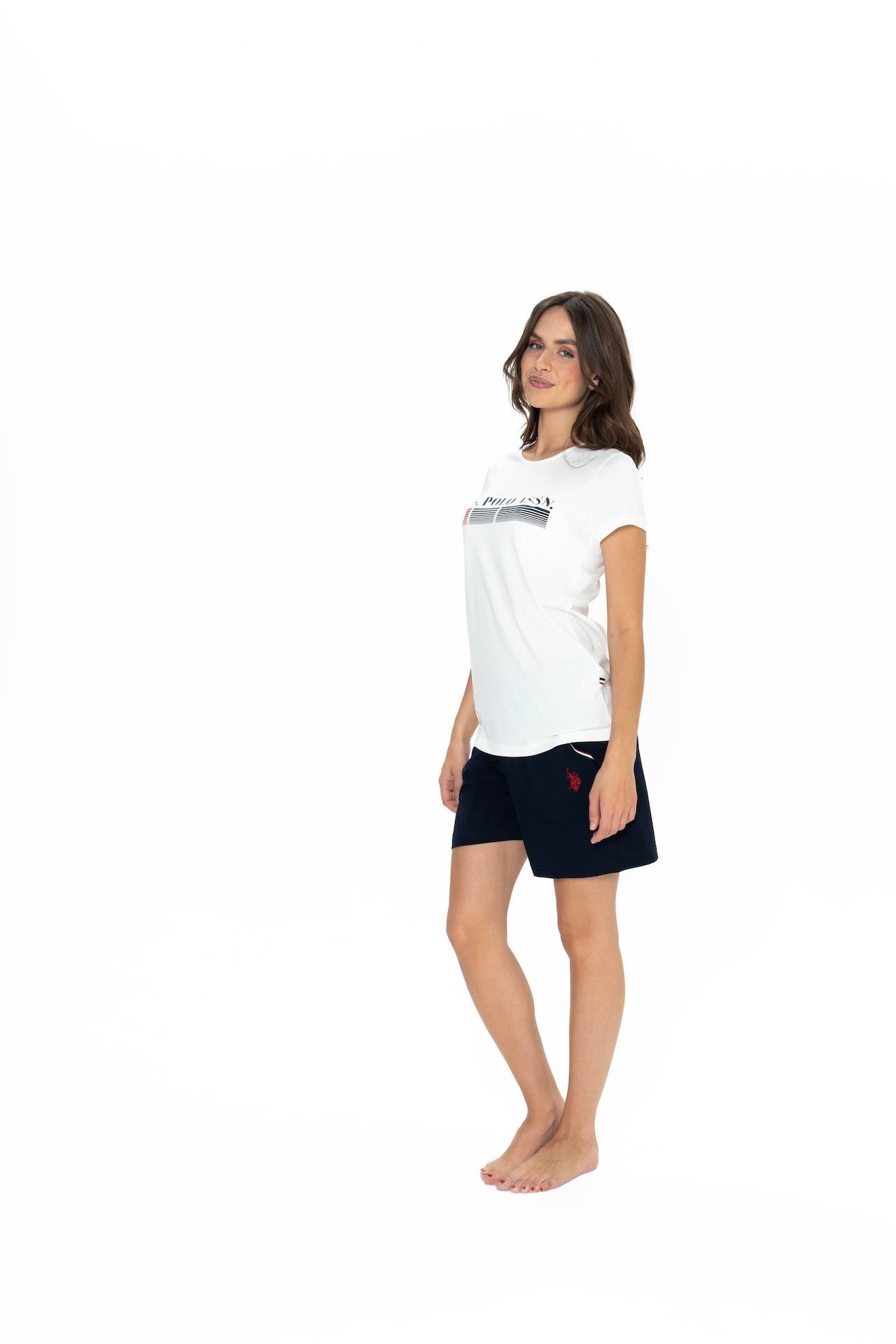 U.S. Polo Assn. Kadın Ekru Şort Takım  - US.01.20004.25Y 102