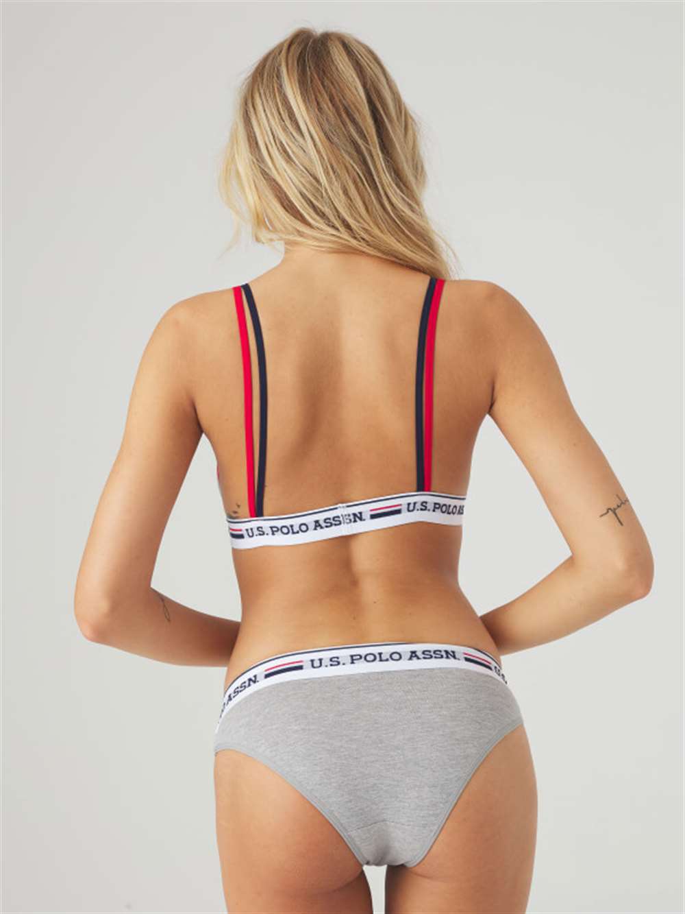 U.S. Polo Assn. Kadın Gri Melanj Büstiyer Slip Takım - US.01.66254 321