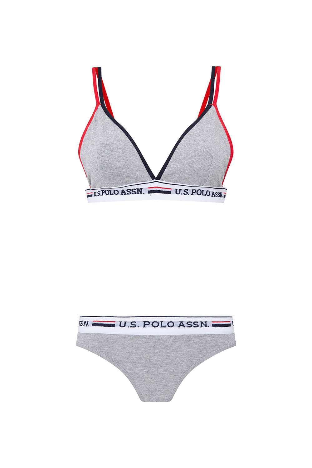 U.S. Polo Assn. Kadın Gri Melanj Büstiyer Slip Takım - US.01.66254 321