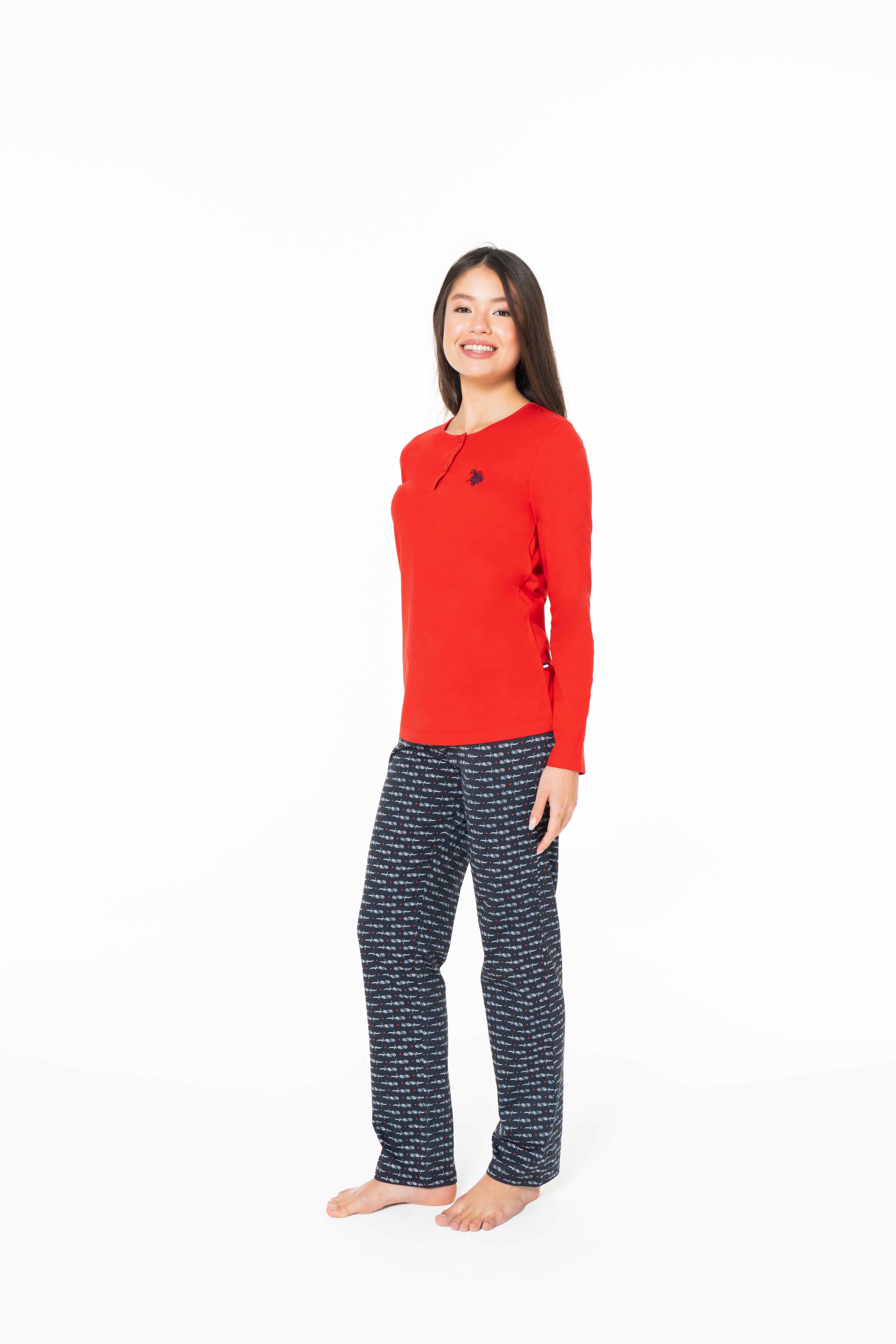 U.S. Polo Assn. Kadın Kırmızı Pijama Takım  - US.01.20146.26K 160