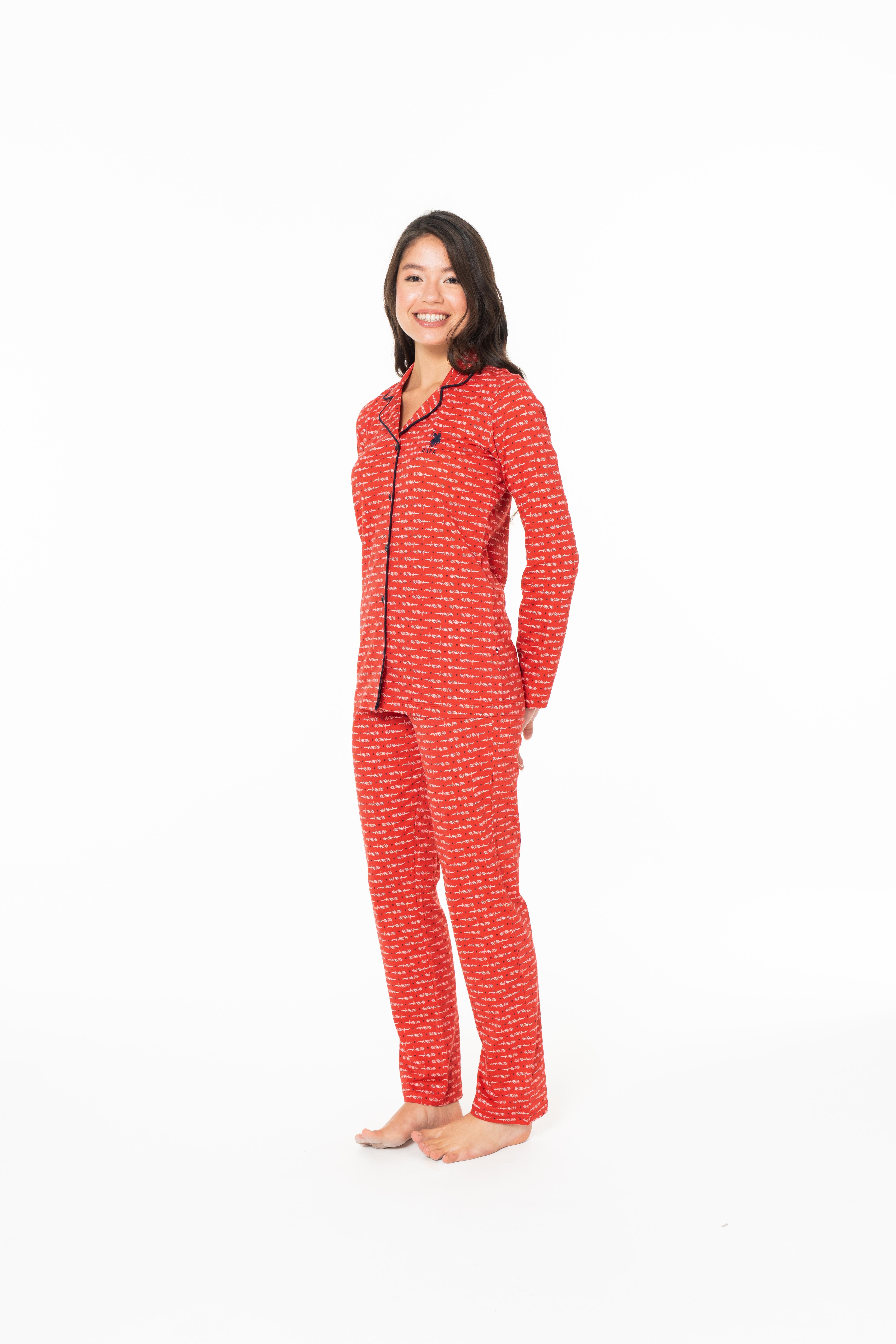 U.S. Polo Assn. Kadın Kırmızı Pijama Takım  - US.01.20144.26K 160