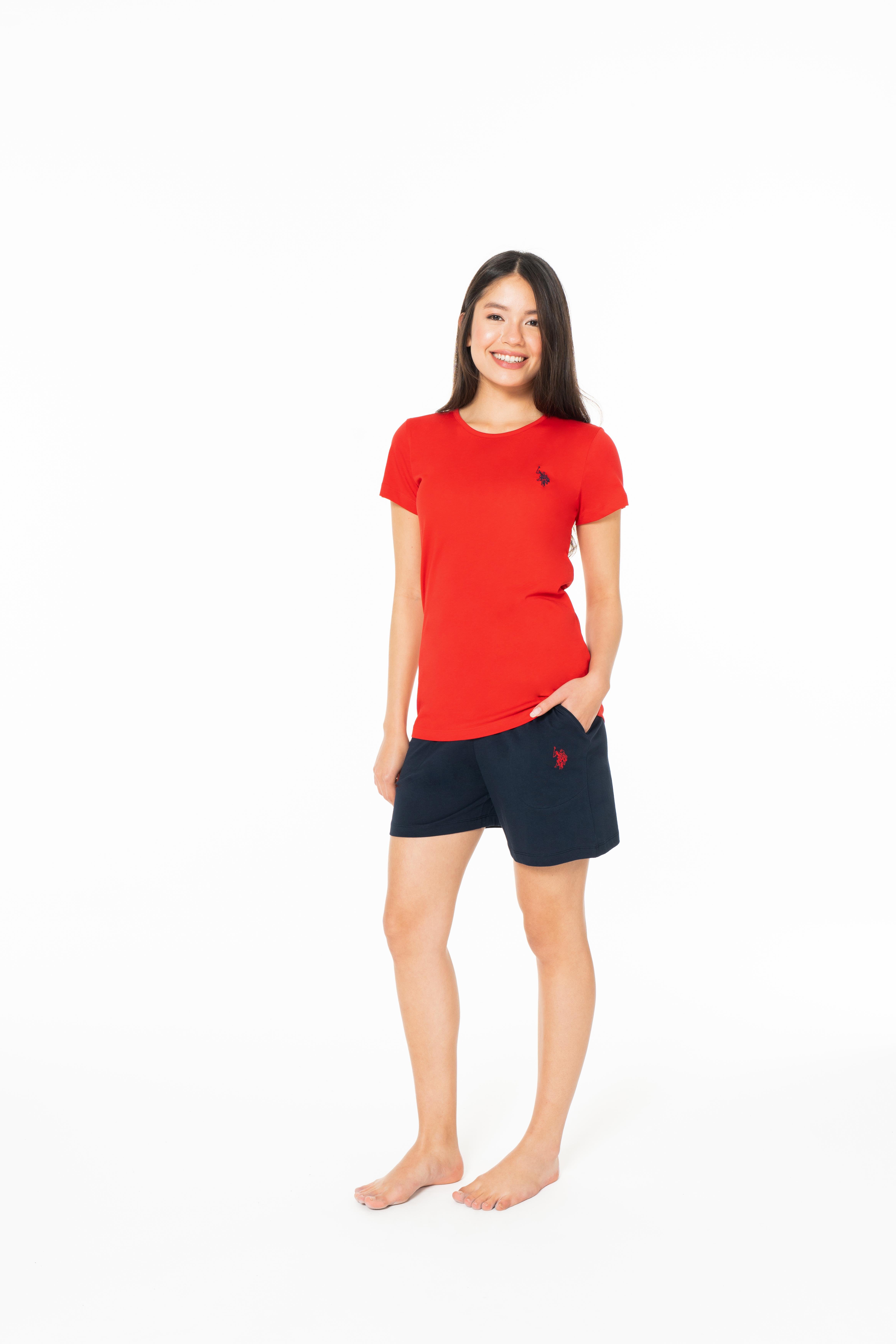 U.S. Polo Assn. Kadın Kırmızı Şort Takım - US.01.20184.INT 160