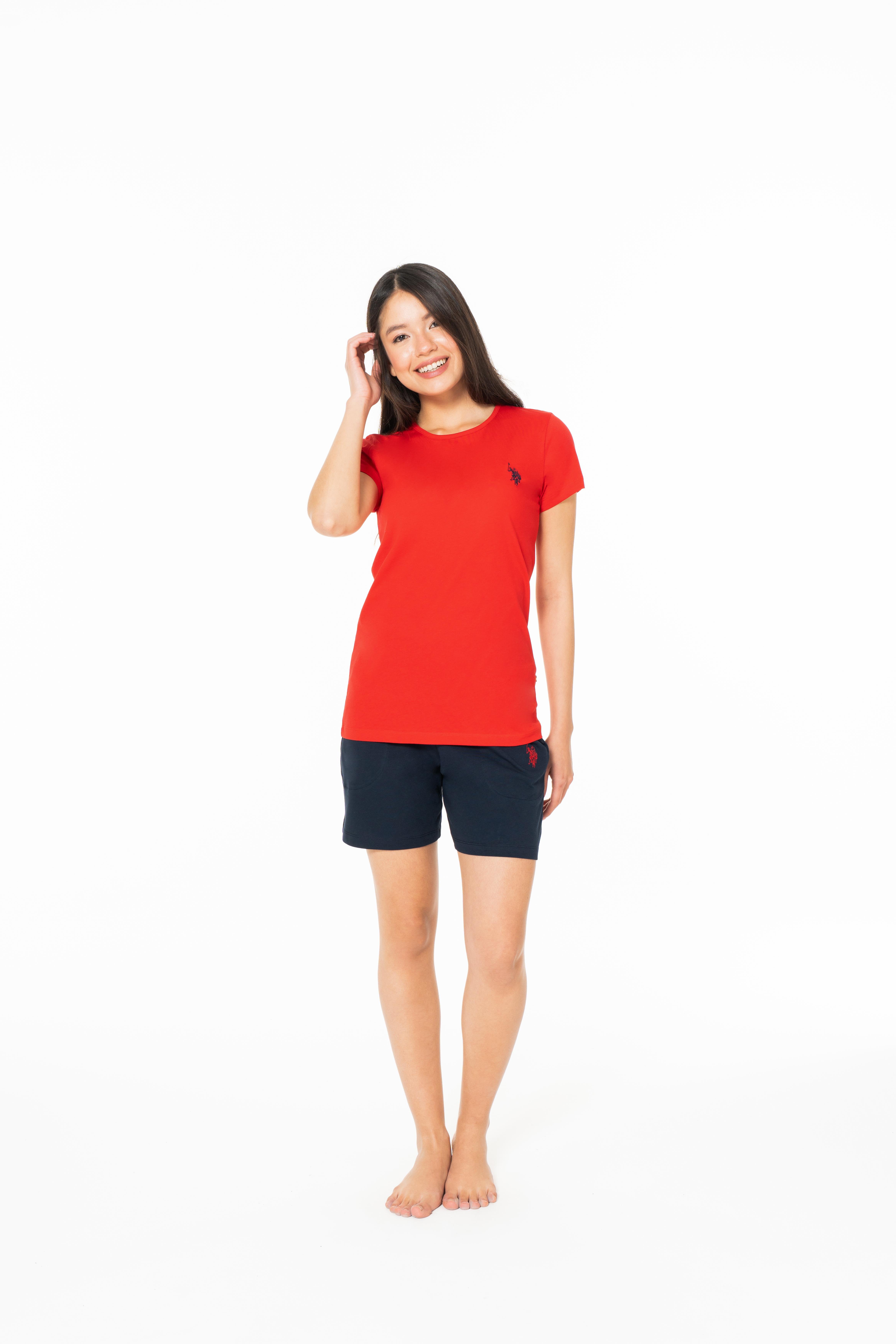 U.S. Polo Assn. Kadın Kırmızı Şort Takım - US.01.20184.INT 160