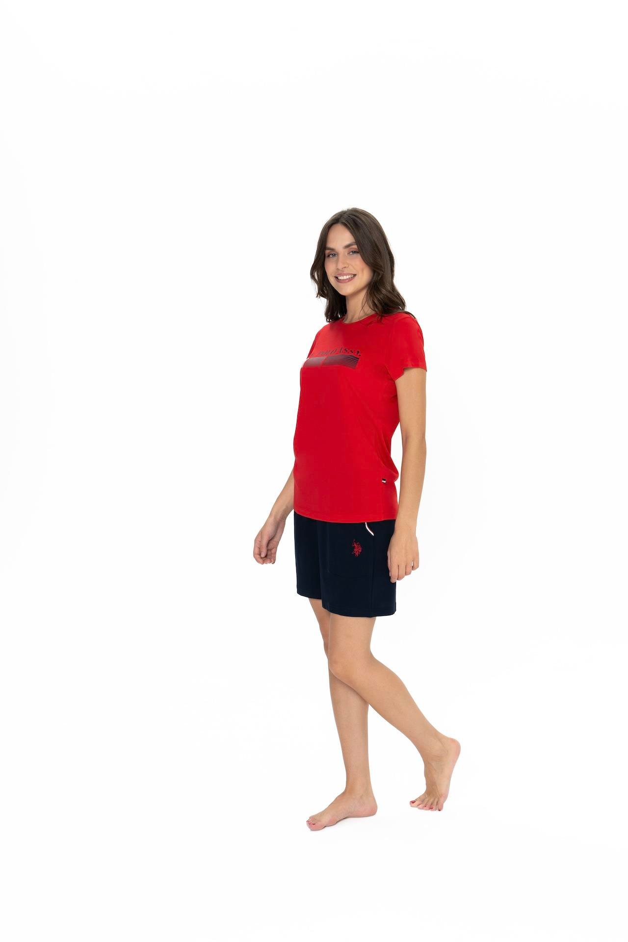 U.S. Polo Assn. Kadın Kırmızı Şort Takım  - US.01.20004.25Y 160