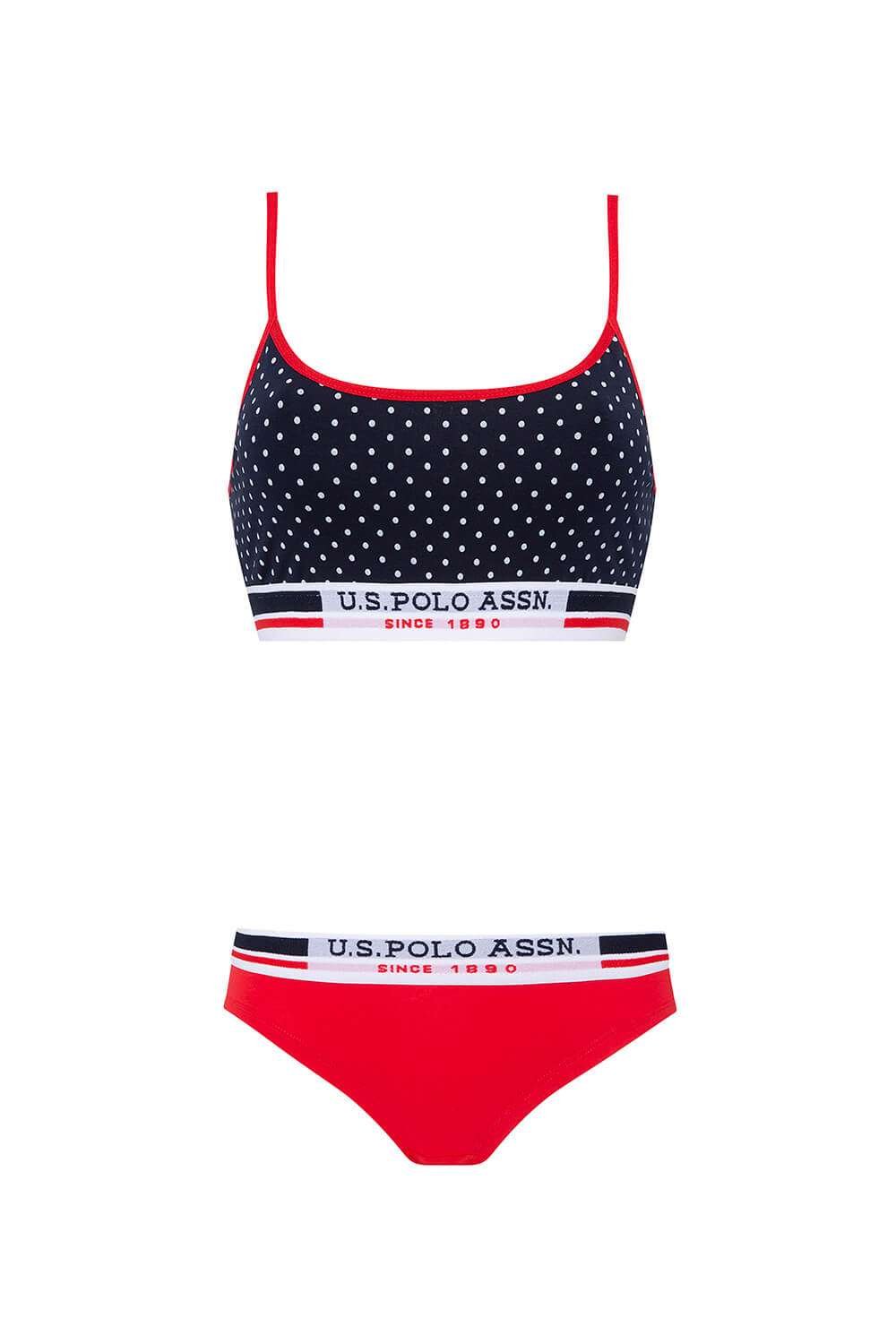 U.S. Polo Assn. Kadın Lacivert Puanlı Büstiyer Şort Takım - US.01.66252 240