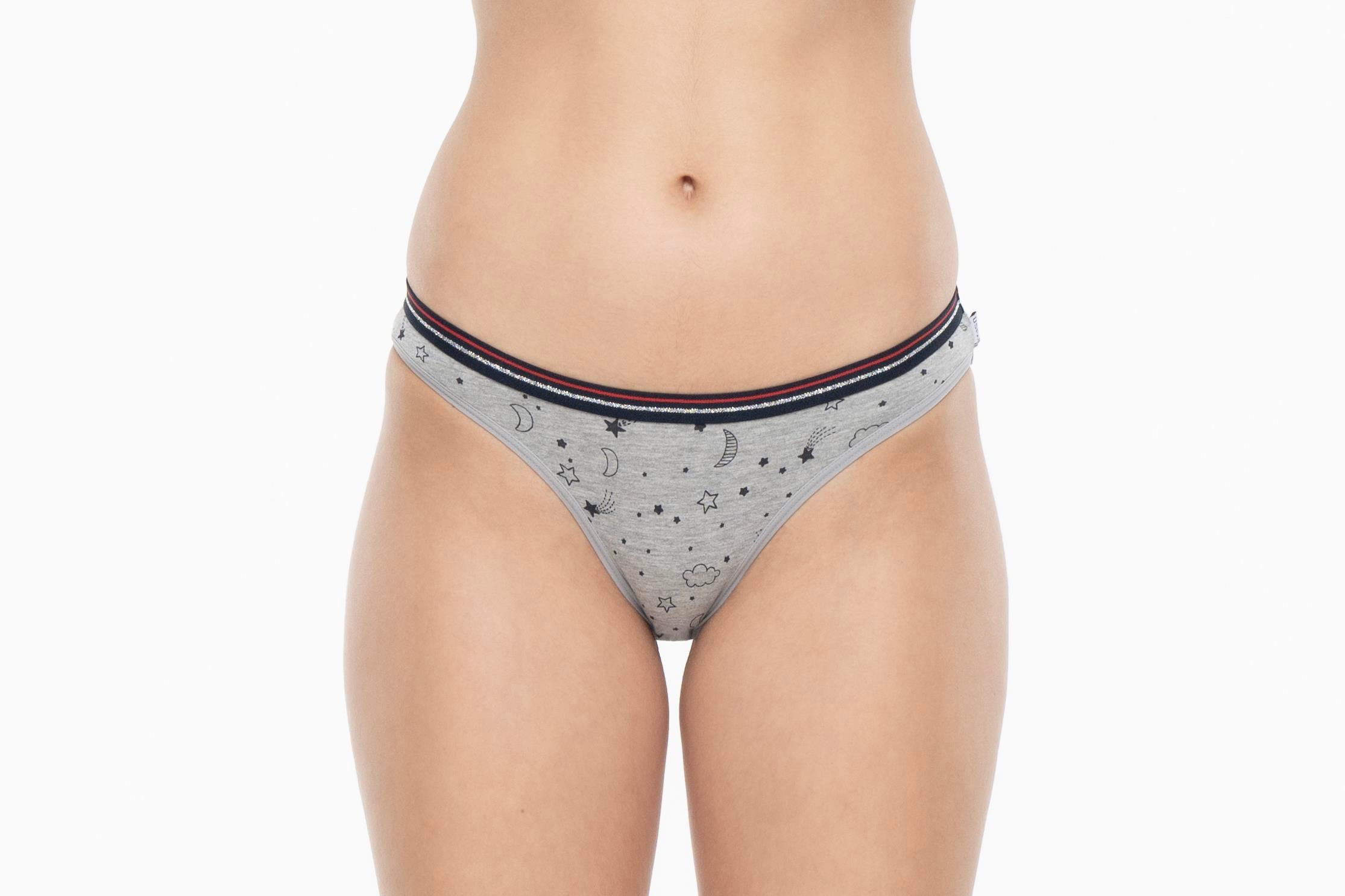 U.S. POLO ASSN. - Kadın Pembe - Gri Melanj - Lacivert 3 lü Slip  - US.01.66422 551