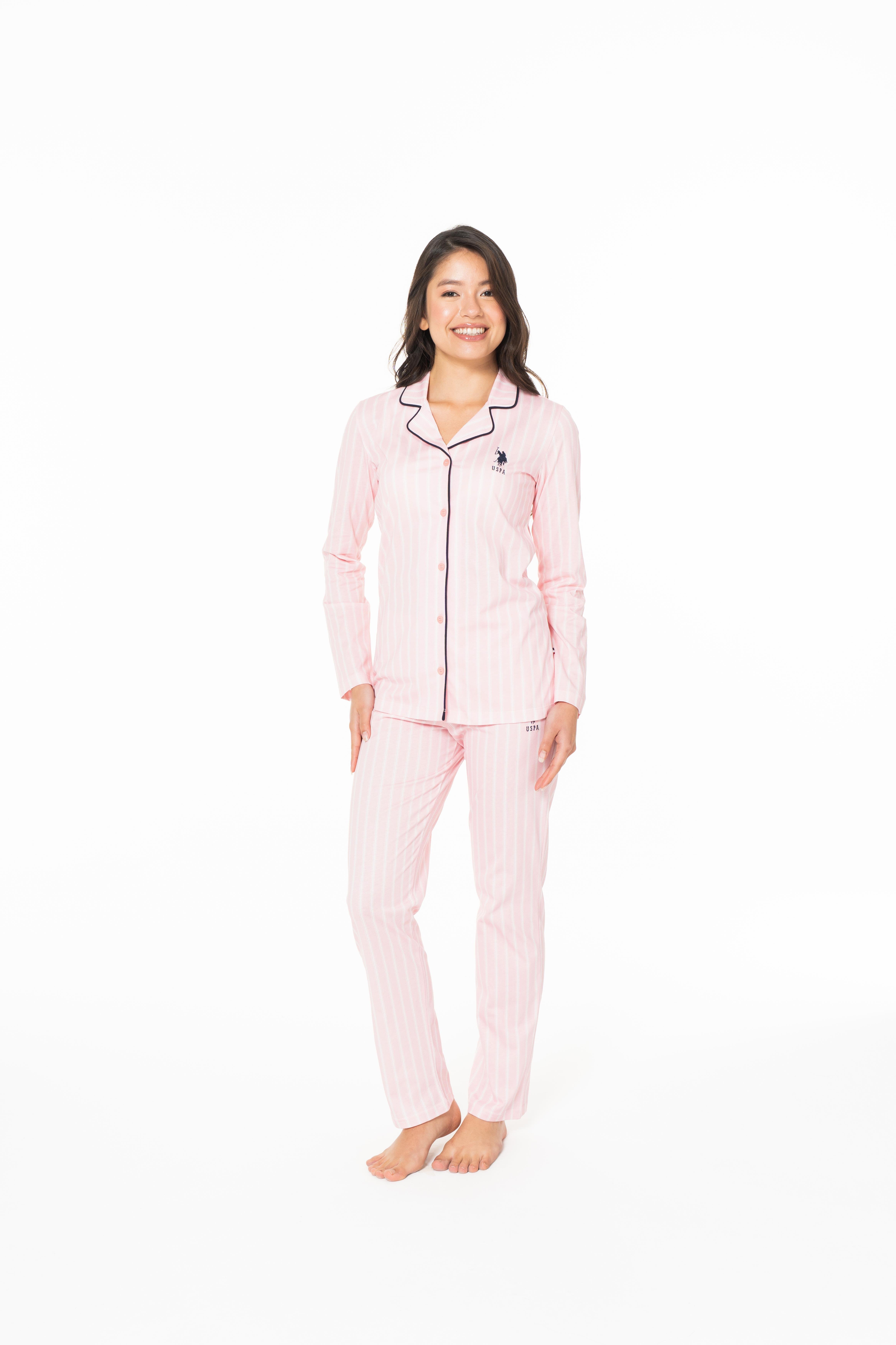 U.S. Polo Assn. Kadın Pembe Pijama Takım  - US.01.20138.26K 300