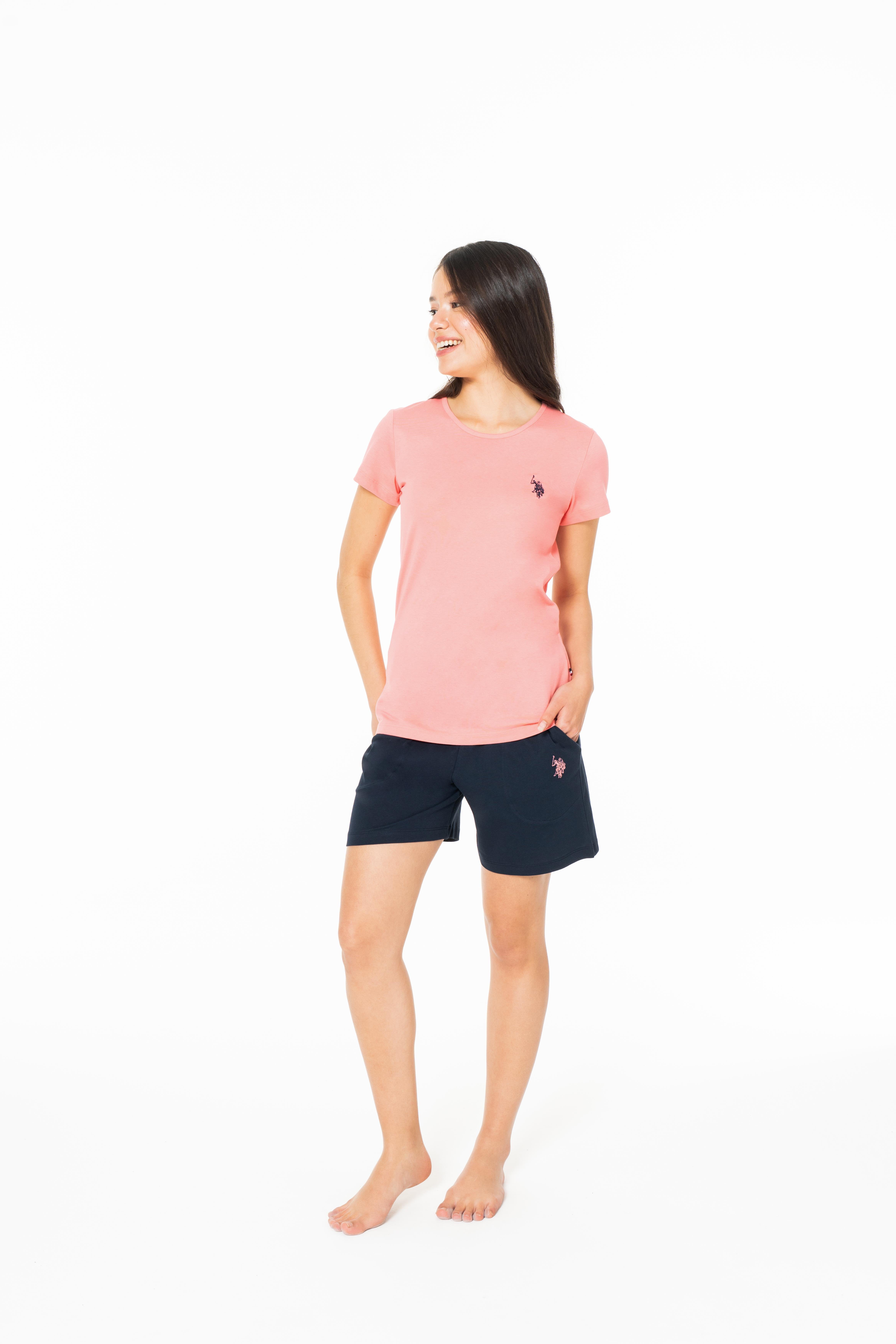 U.S. Polo Assn. Kadın Pembe Şort Takım - US.01.20184.INT 164