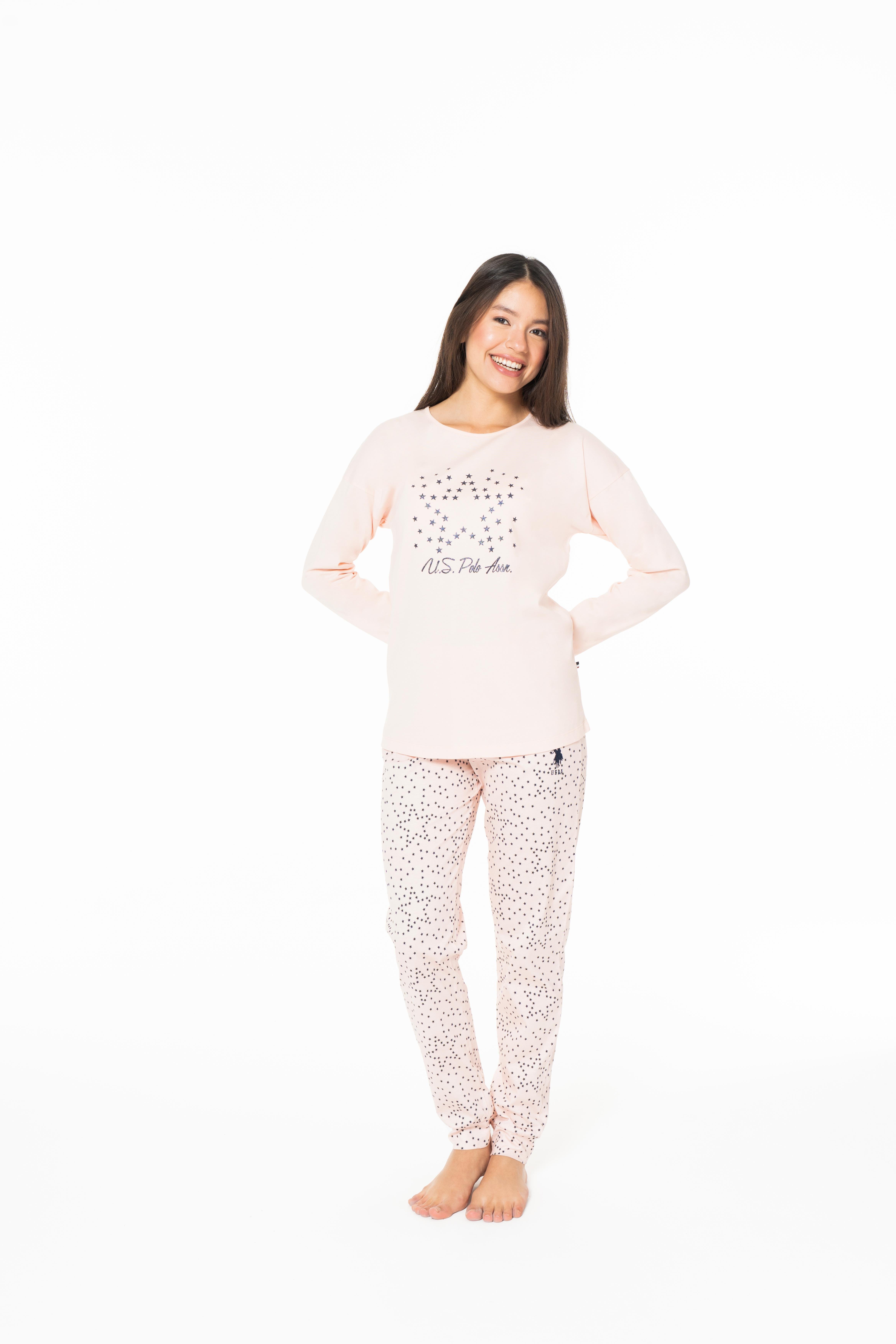 U.S. Polo Assn. Kadın Somon Pijama Takım  - US.01.20163.26K 303