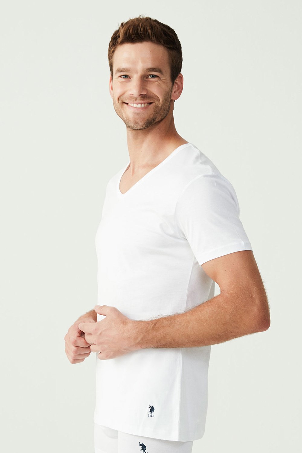 USPA Erkek Beyaz 2 Lİ T-shirt - US.01.80199 120