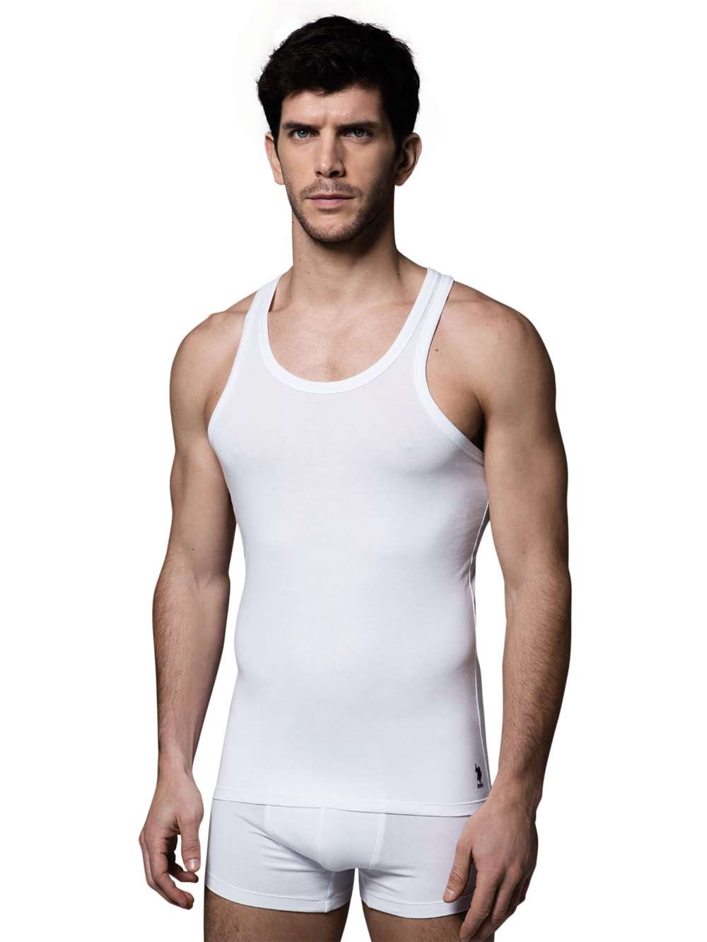 USPA Erkek Beyaz Atlet Şort Set - US.E1.80088 120