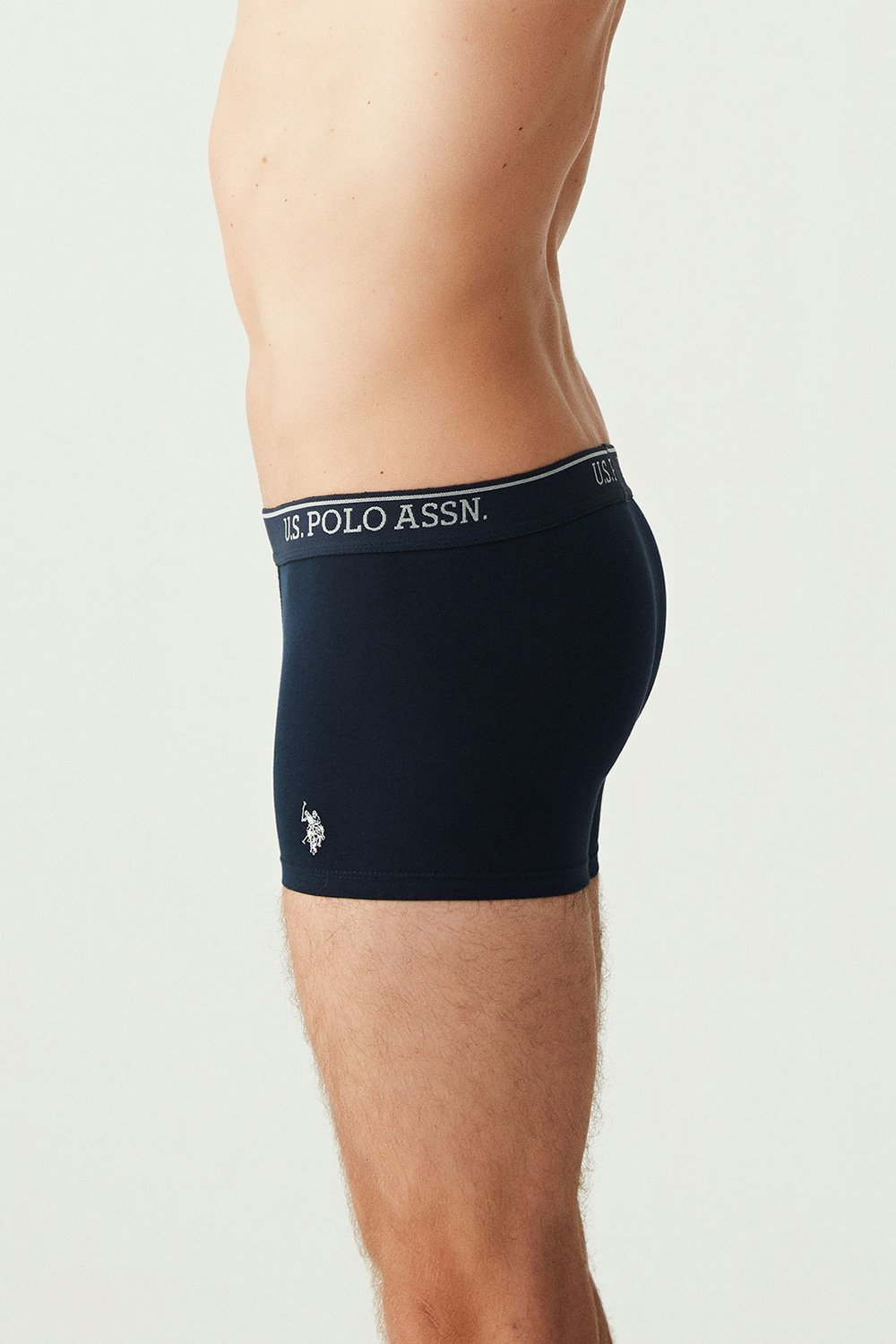 USPA Erkek Lacivert - Gri Melanj - İndigo  3 LÜ Boxer - US.01.80263 439