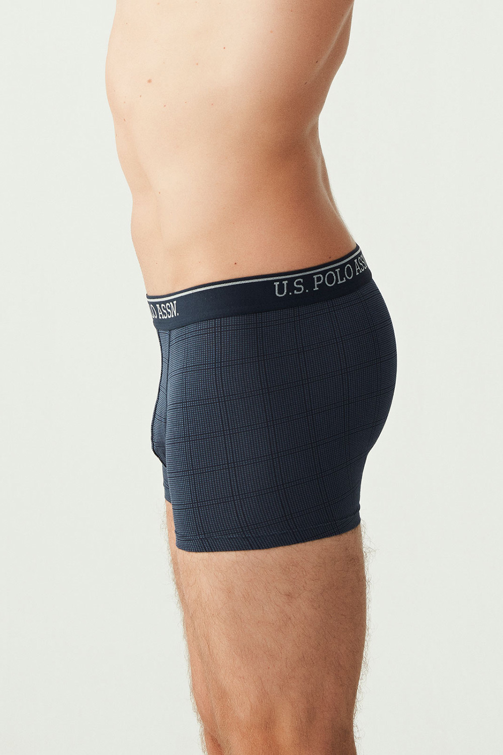 USPA Erkek Lacivert - Gri Melanj - İndigo  3 LÜ Boxer - US.01.80263 439