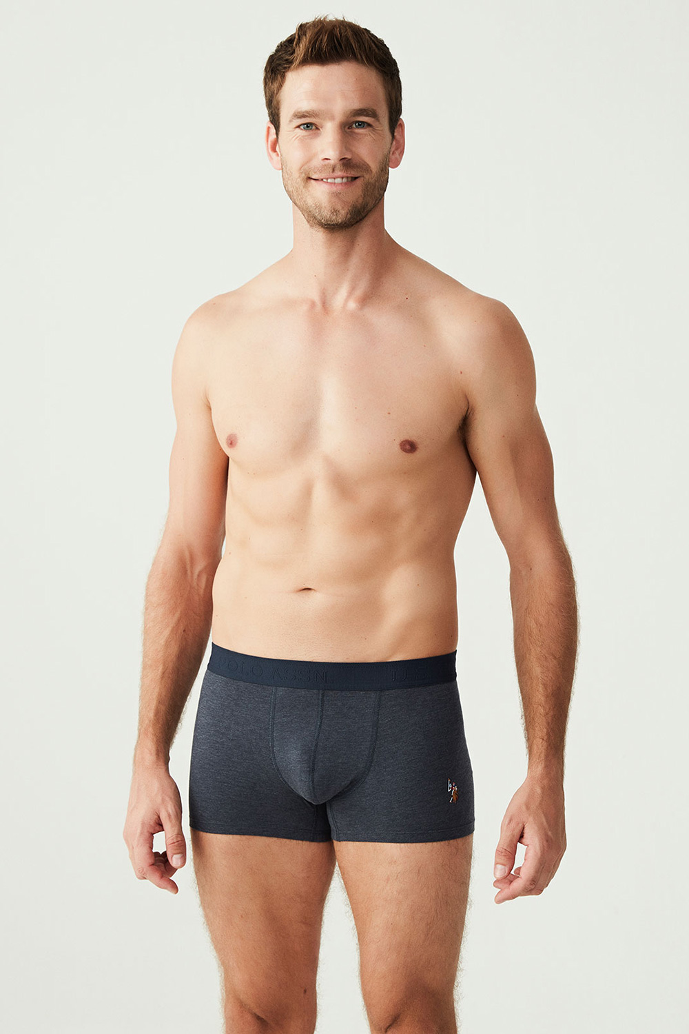 USPA Erkek Lacivert - Saks - Lacivert Melanj 3 LÜ Boxer - US.01.80307 453