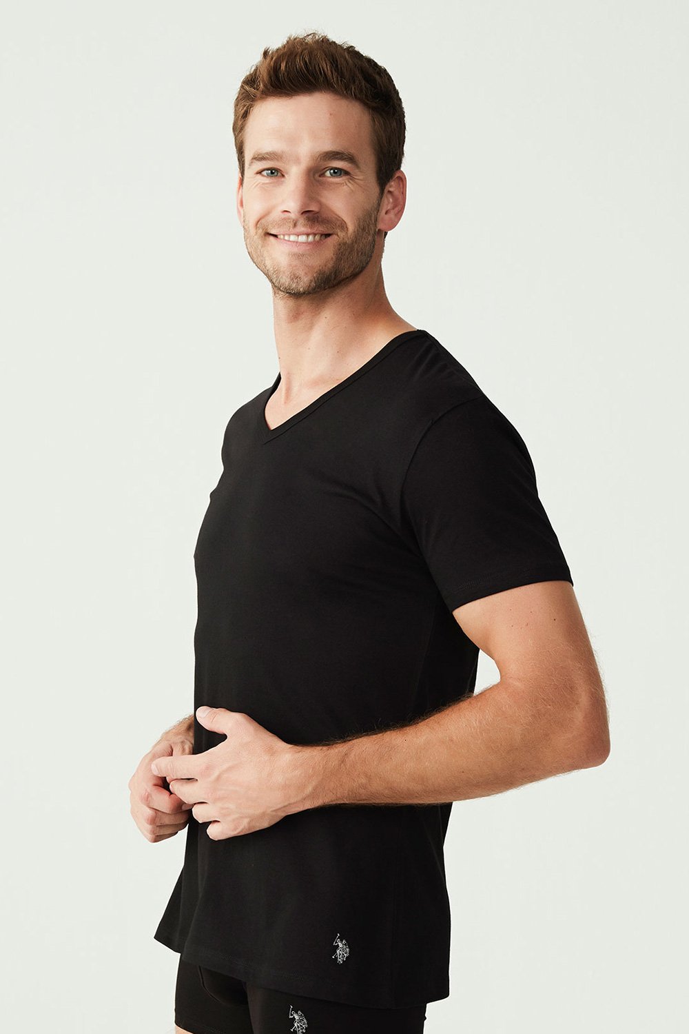 USPA Erkek Siyah 2 Lİ T-shirt - US.01.80199 140