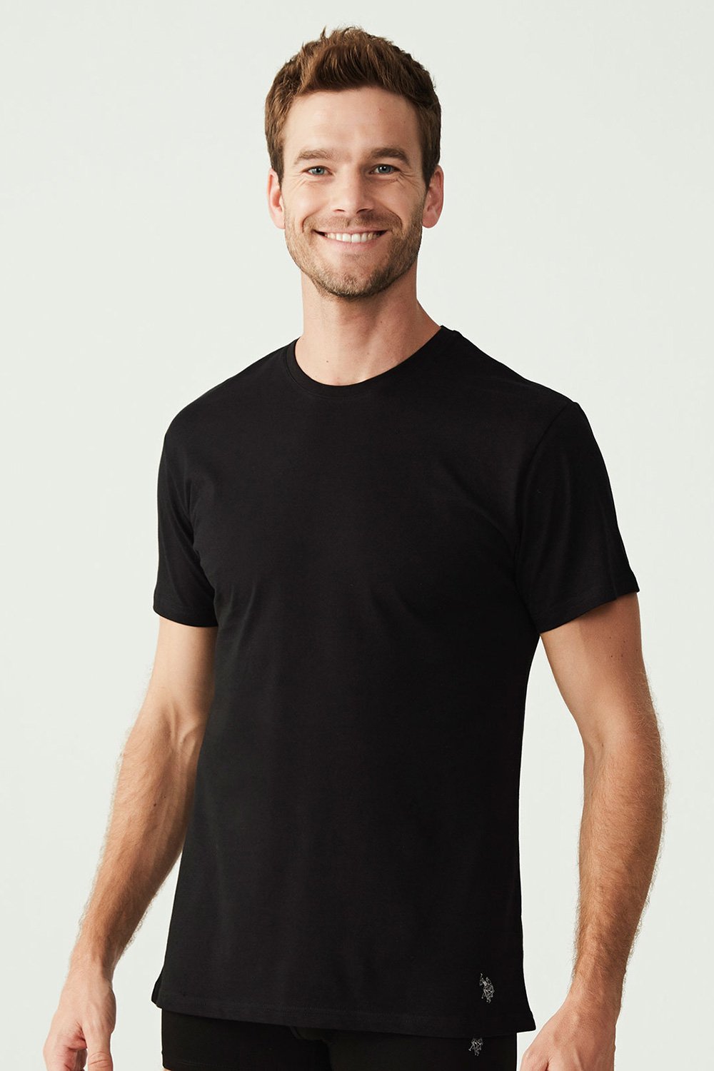 USPA Erkek Siyah 2 Lİ Yuvarlak Yaka Atlet - US.01.80197 140