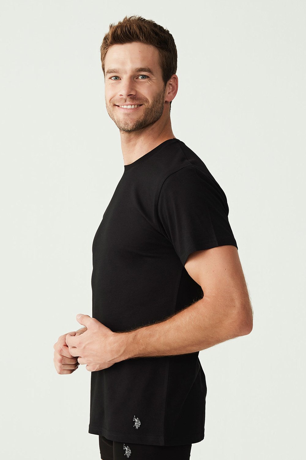 USPA Erkek Siyah 2 Lİ Yuvarlak Yaka Atlet - US.01.80197 140