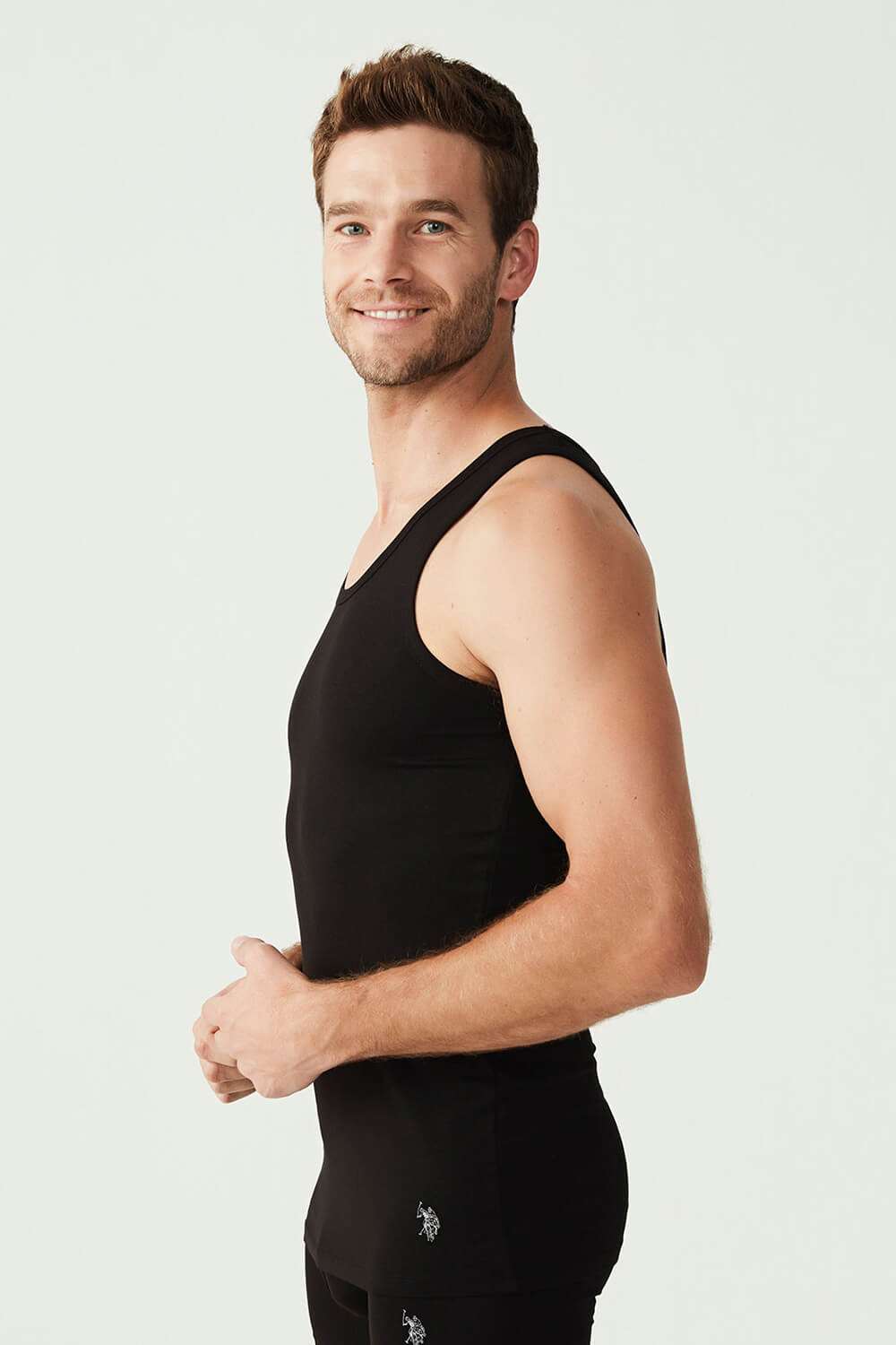 USPA Erkek Siyah Atlet Şort Set - US.E1.80088 140