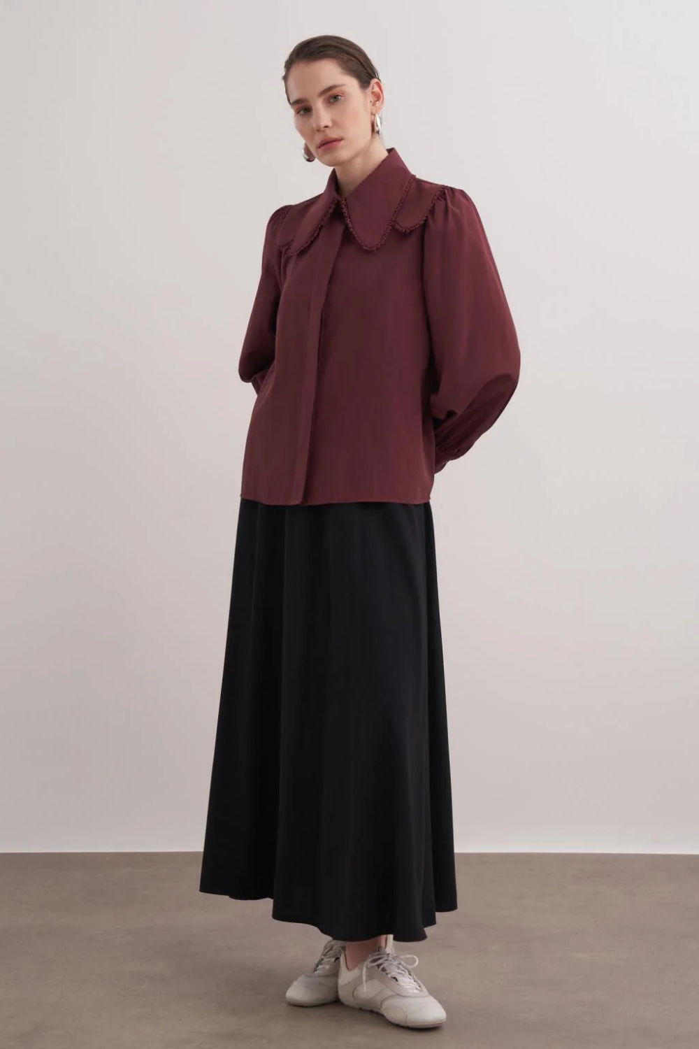 Bebe Yaka Gömlek Bordo