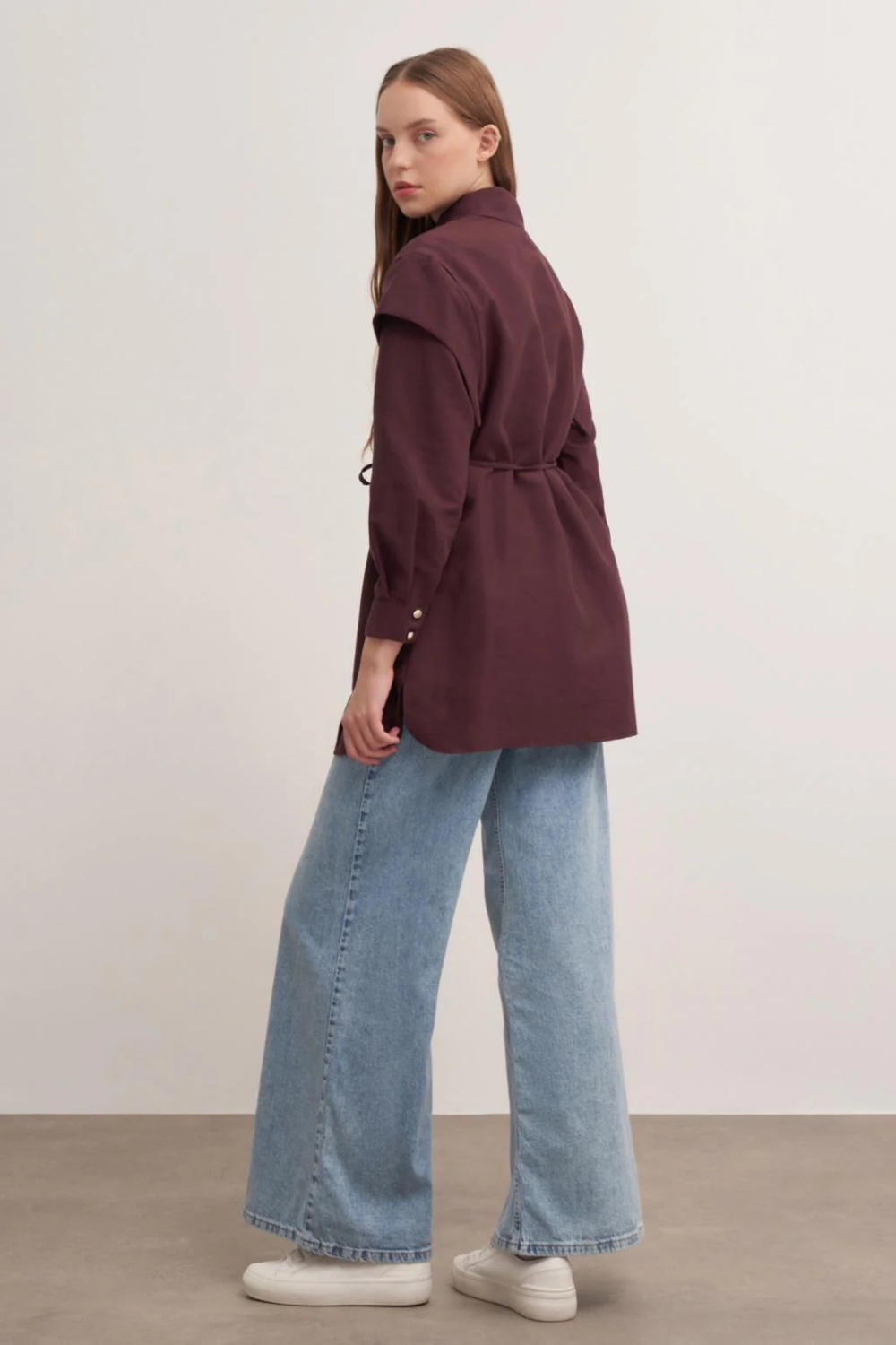 Biyeli Gömlek Bordo