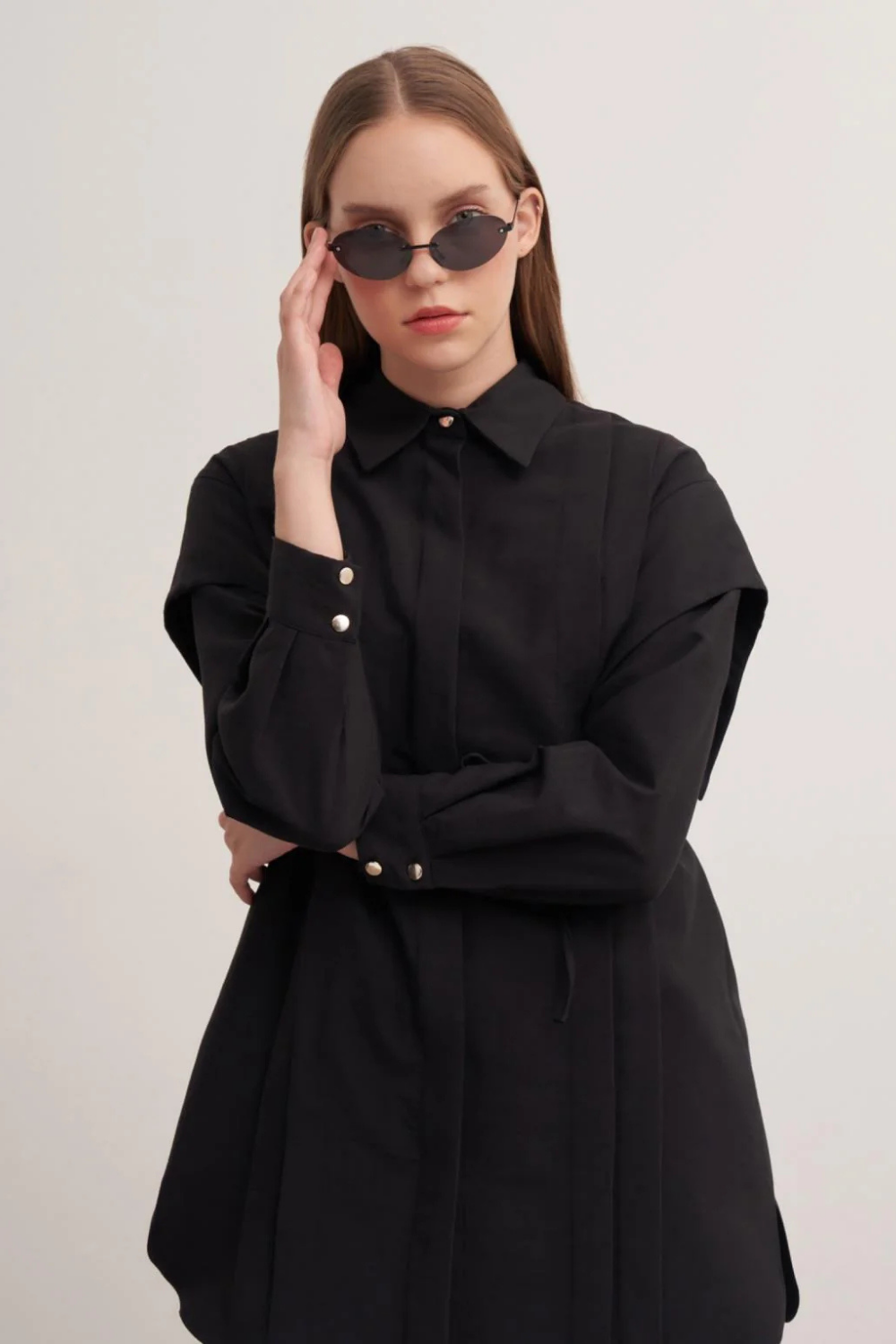 Biyeli Gömlek Siyah