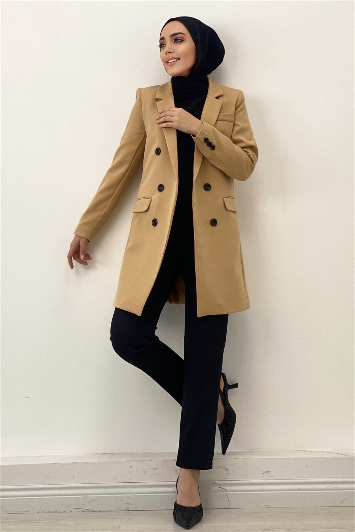 Kadın Blazer Ceket-Bej