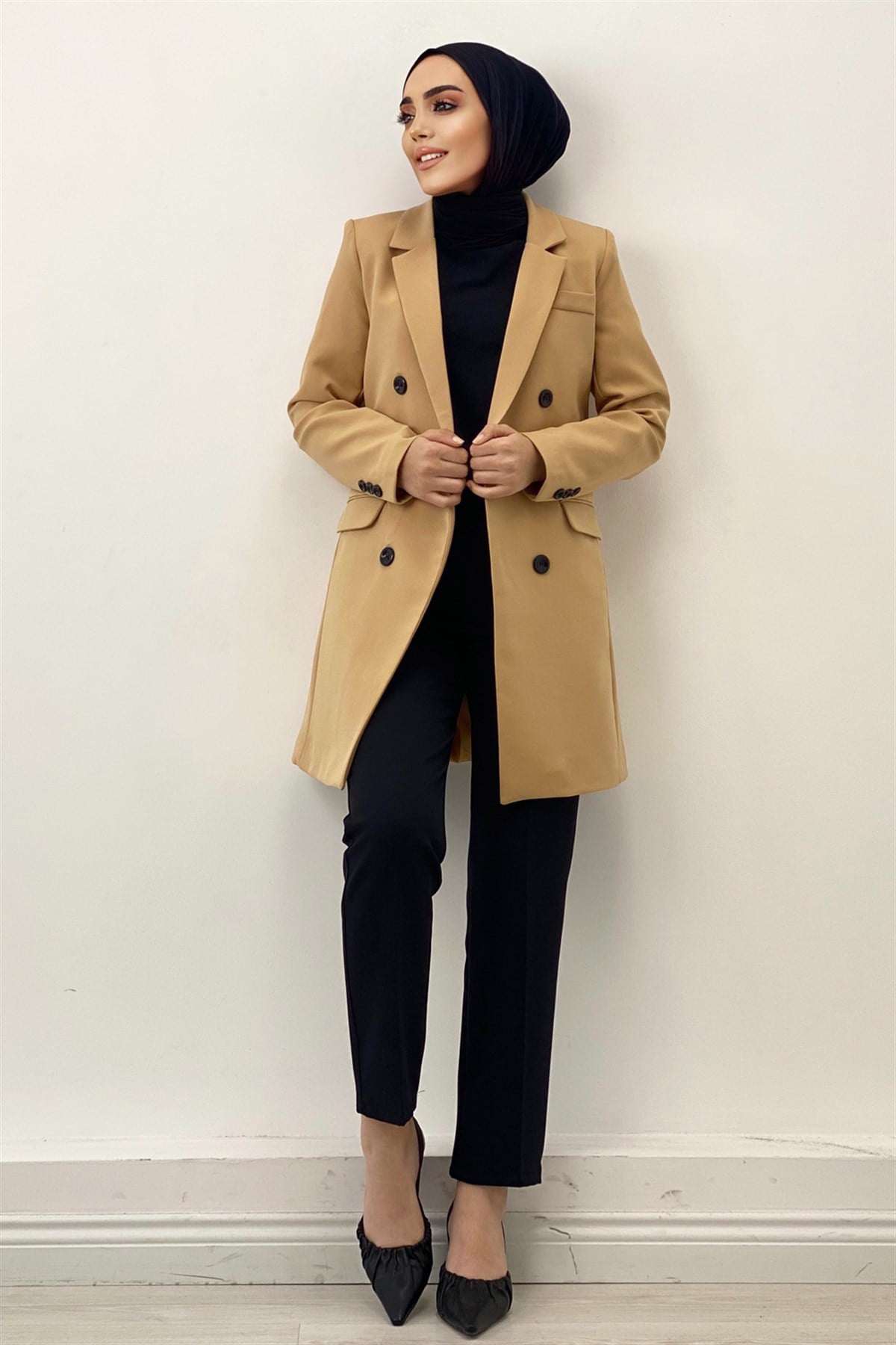 Kadın Blazer Ceket-Bej